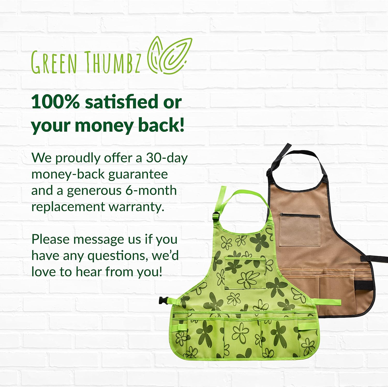 Green Thumbz Oxford Cloth Gardening Apron - 14 Pockets Waterproof Garden Aprons for Women with Pockets - Multipurpose Aprons for Gardening, Cooking, Cleaning and Woodworking - Gardening Aprons image number 6