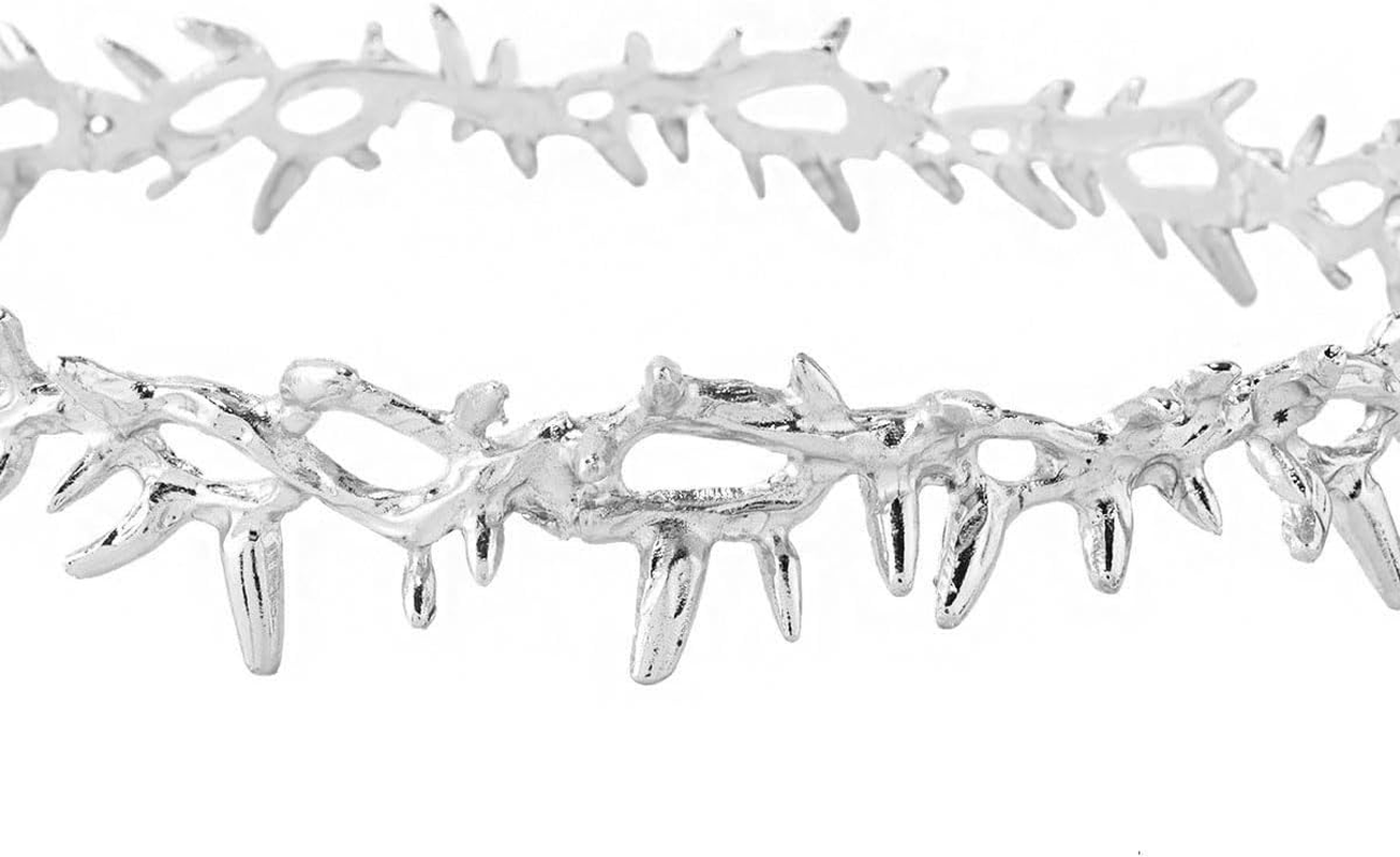 Queen King Alloy Thorn Headband Crown for Wedding Birthday Prom Costume Cosplay Headpiece