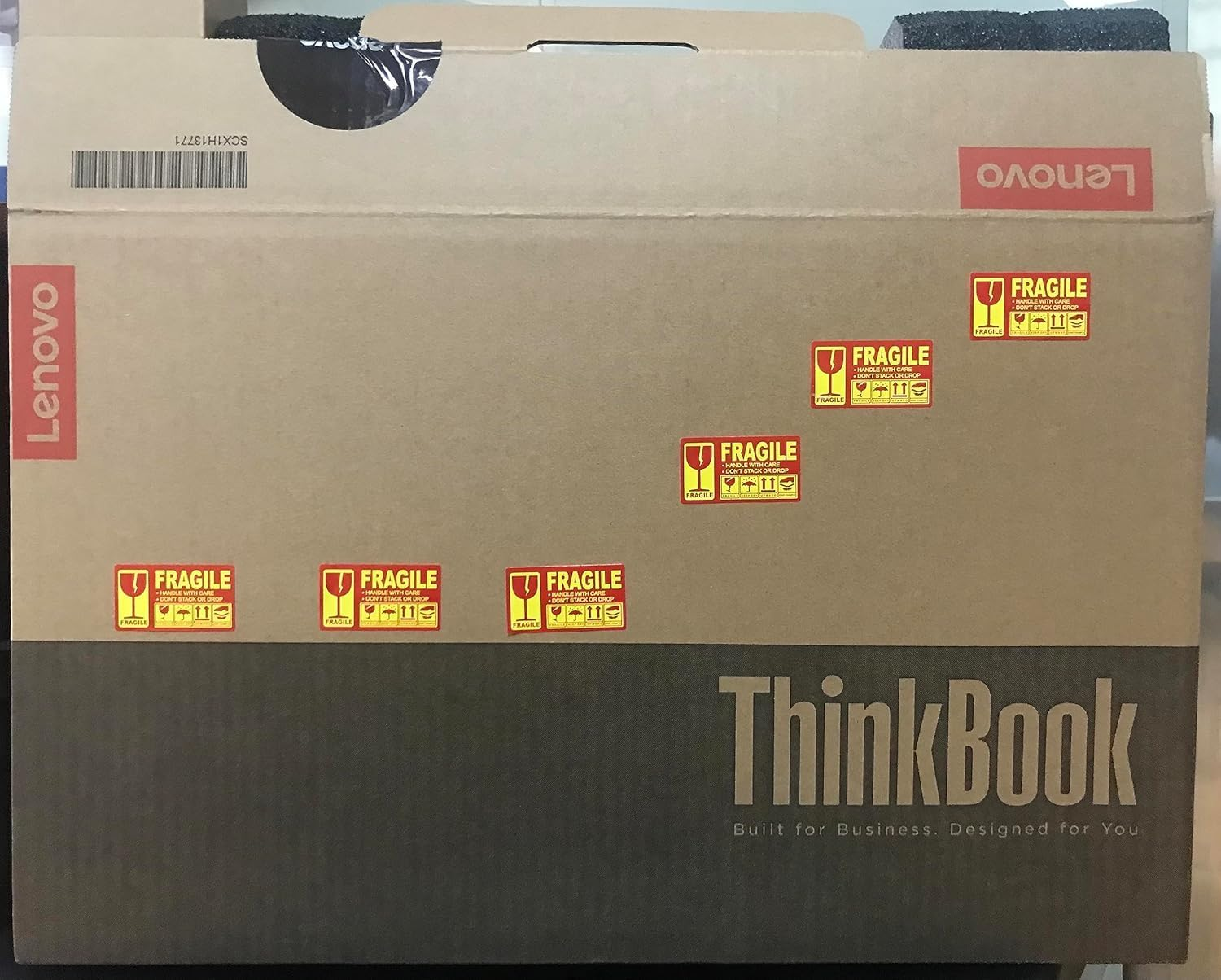 Shipping Labels Fragile Warning Sticker, 250Pcs 1 Roll 25 X 45Mm Labels, Warning Stickers with Notice Fragile Handle with Care, Keep Dry Upward Do Not Trample (Red) image number 1