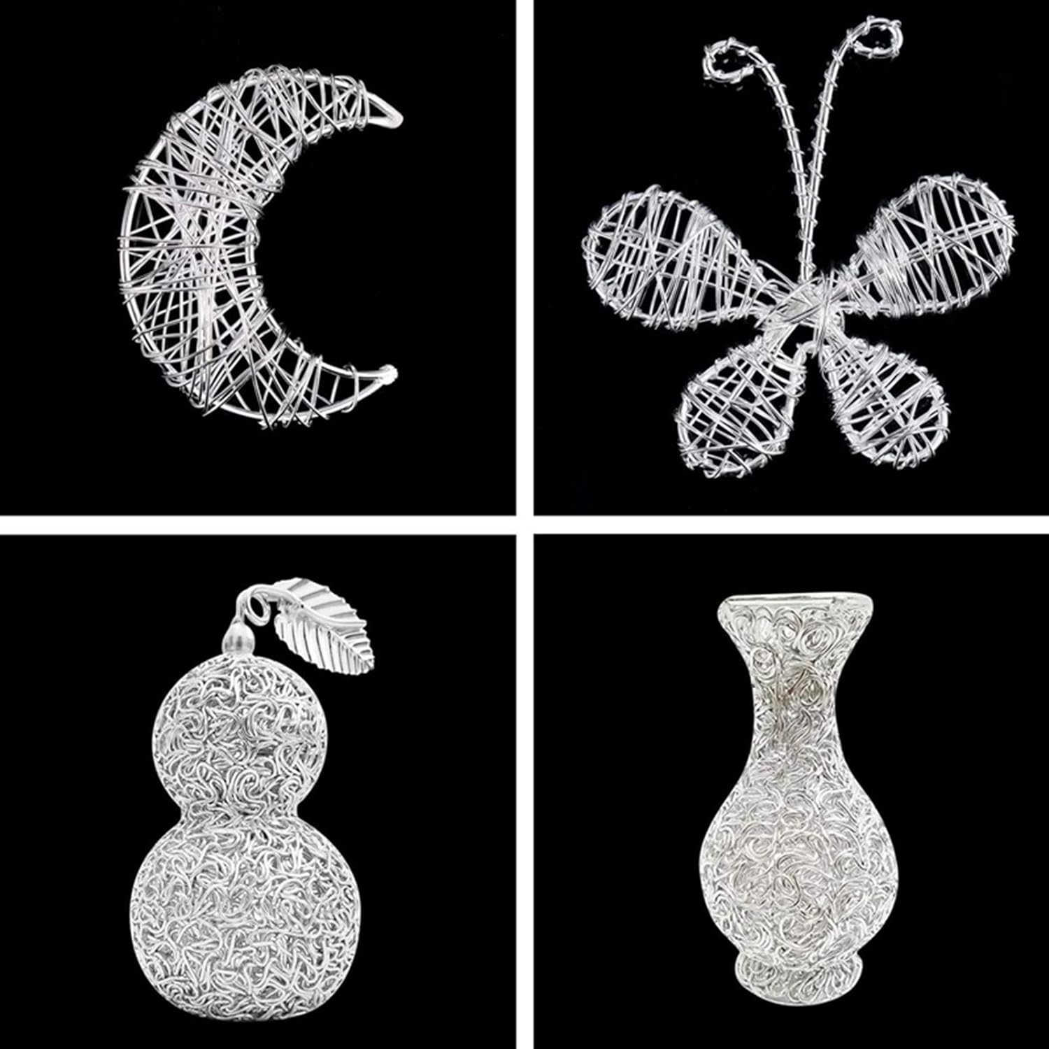 Rstigiker Craft Wire, 4 Rolls Silver Aluminum Wire, 0.8Mm, 1.0Mm, 1.5Mm, 2.0Mm Flexible Metal Wire for Jewellery Modelling Making, DIY Sculpture and Crafts (5M/Roll) image number 5