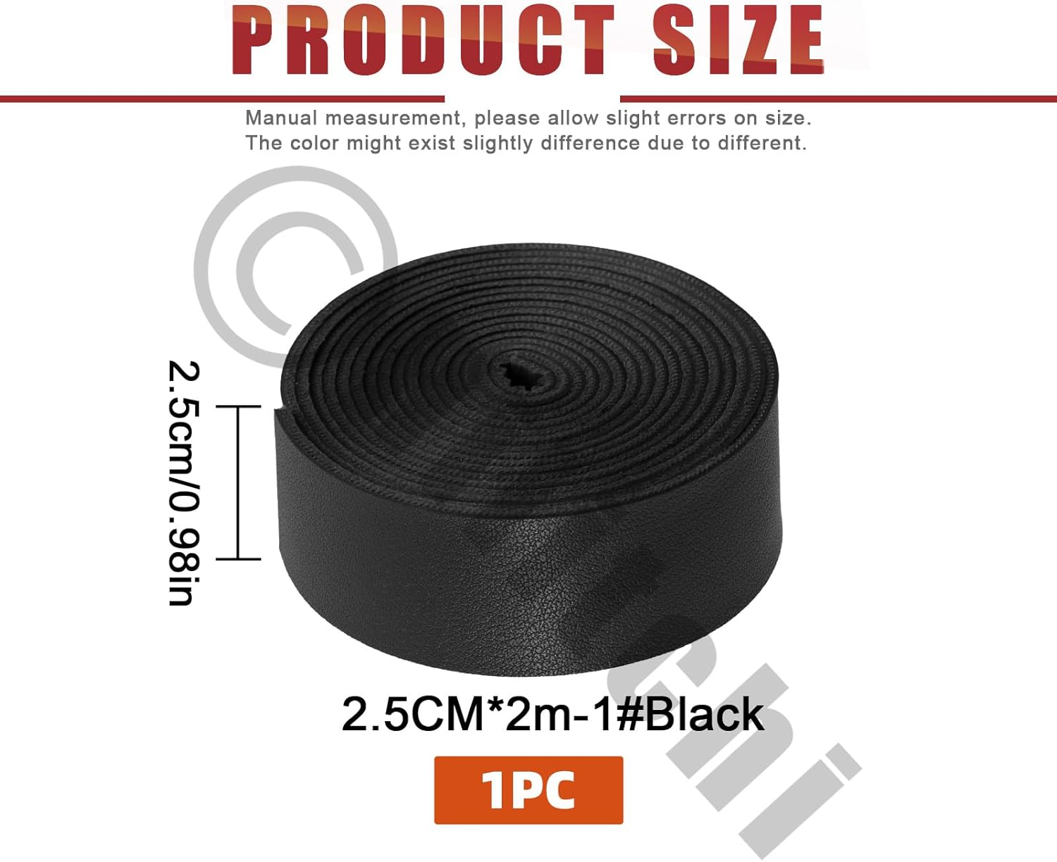 Hilitchi Black Leather Strips, 1 Inch Wide 78.7 Inch Length Double Sided Faux Leather Strips Flat Leather Straps Faux Leather Strips PU Leather Strips Belts for DIY Craft Projects image number 6