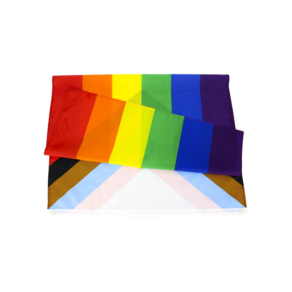 Flaglink Progress Pride Flag 3X5 Fts - LGBT Community Support Gay Pride Rainbow Banner image number 5