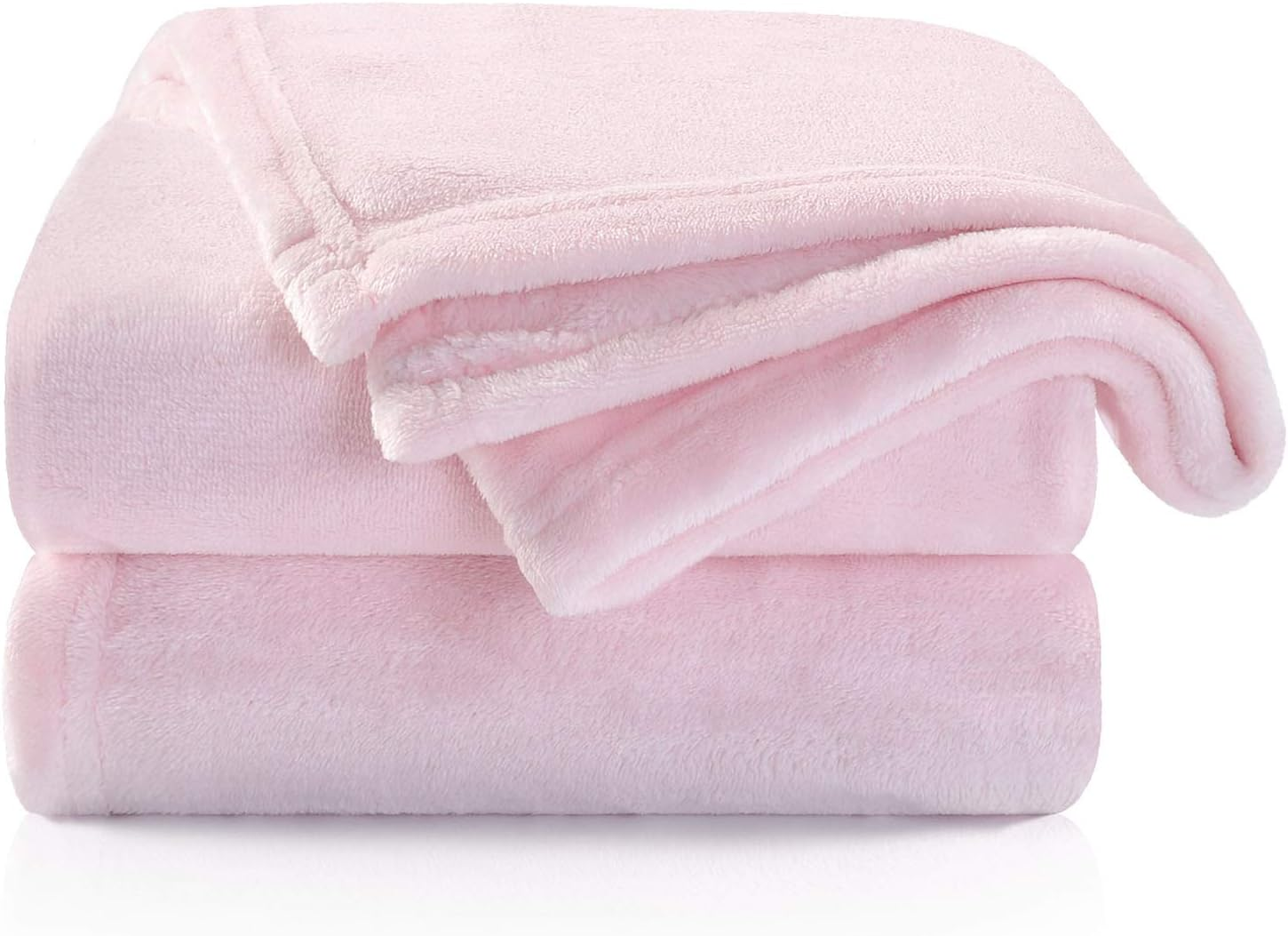 TILLYOU Toddler Flannel Blanket - Warm Cozy Baby Blanket for Boys and Girls, Smooth Cute Lightweight Blanket for Bedding Crib Stroller, 40X50 Inches, Pink Cloud