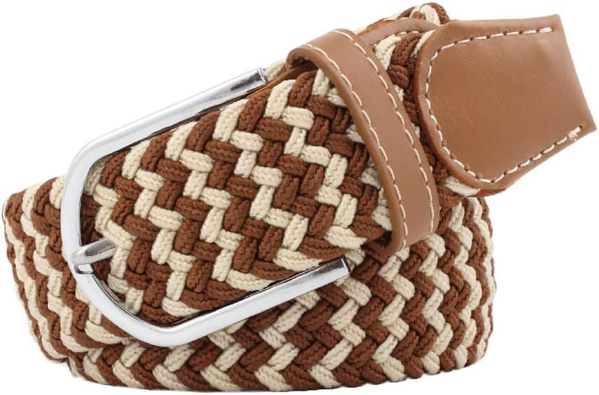 Bigood Womens Stretch Canvas Elastic Woven Braided Belts Dress Belt