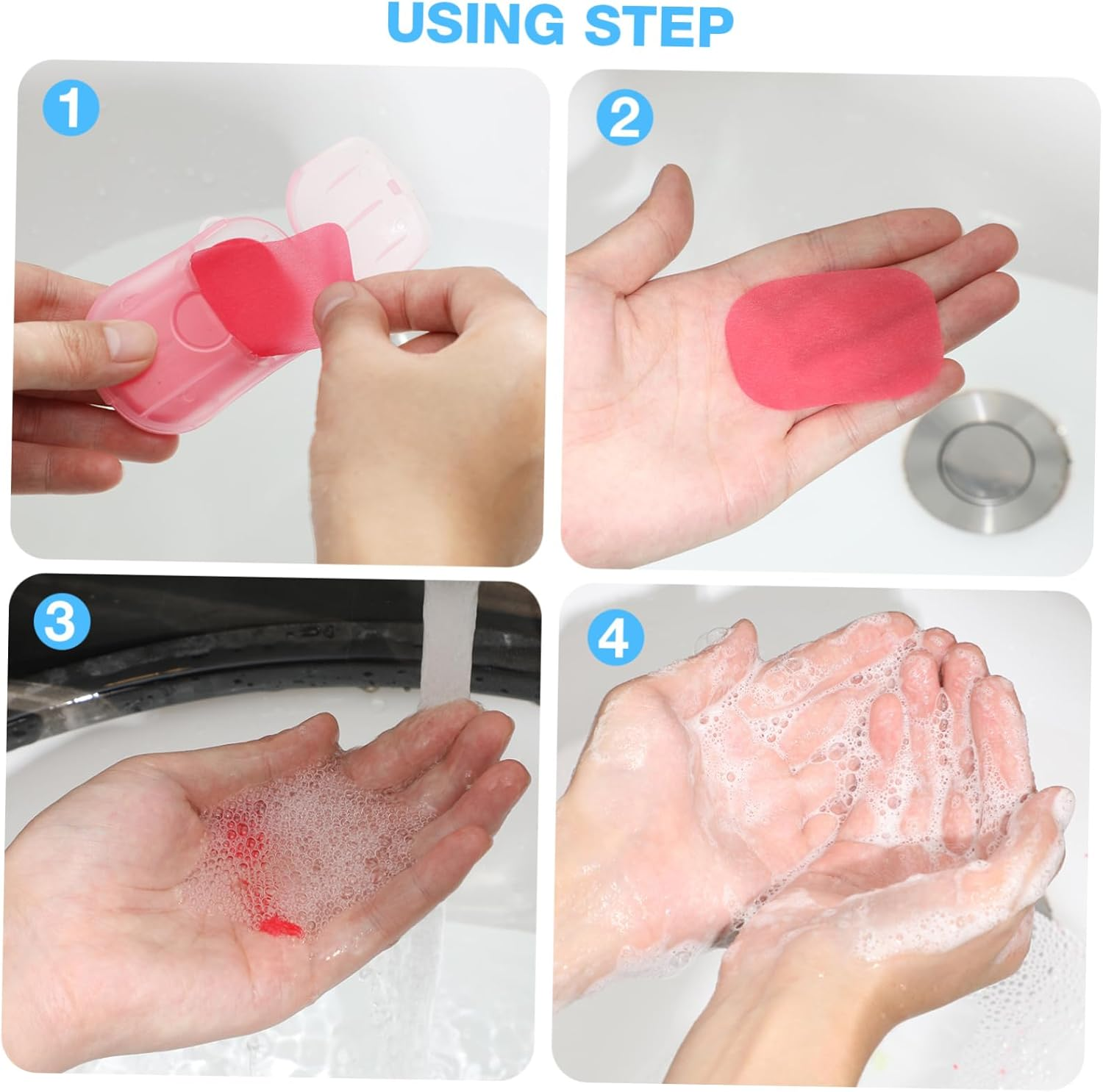 Kisangel 120Sheets Convenient Soap for Travel Camping Hiking Paper Soap Portable Camping Supply image number 5