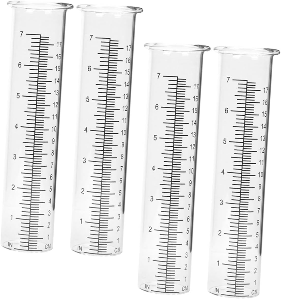 4Pcs Clear Rain Gauge Tubes Transparent Rain Measuring Tool for Garden Lawn Outdoor Precipitation Monitoring image number 2