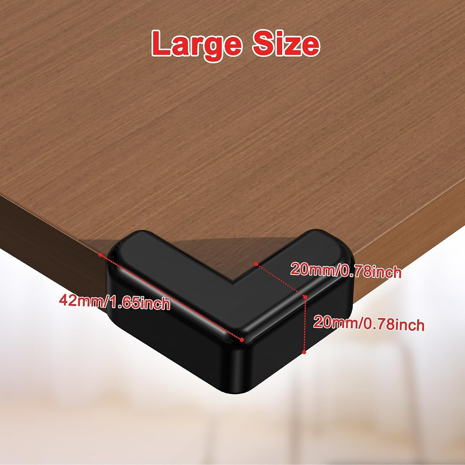 E-PRONSE Corner Protector for Baby Black, 12PCS Large Silicone Baby Corner Protector Guards, Table Corner Protectors for Baby Furniture, Baby Proof Corners and Edges with Strong Adhesion image number 4