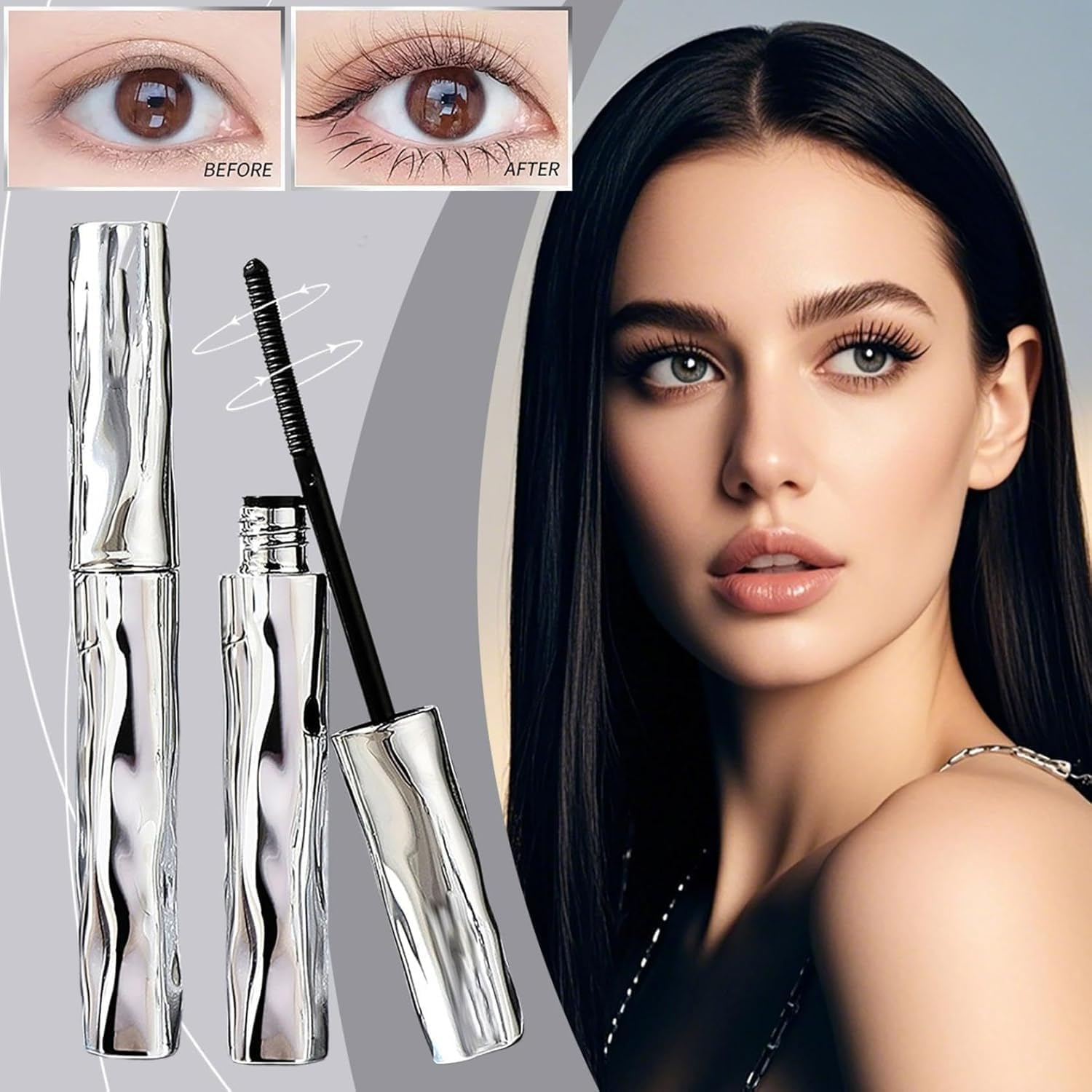 Eyelash Primer,Tubular Eyelash Primer,Waterprooflong Curling Mascara,Natural and Non-Smudged,Hydrofix Fiber Mascara (1PCS)