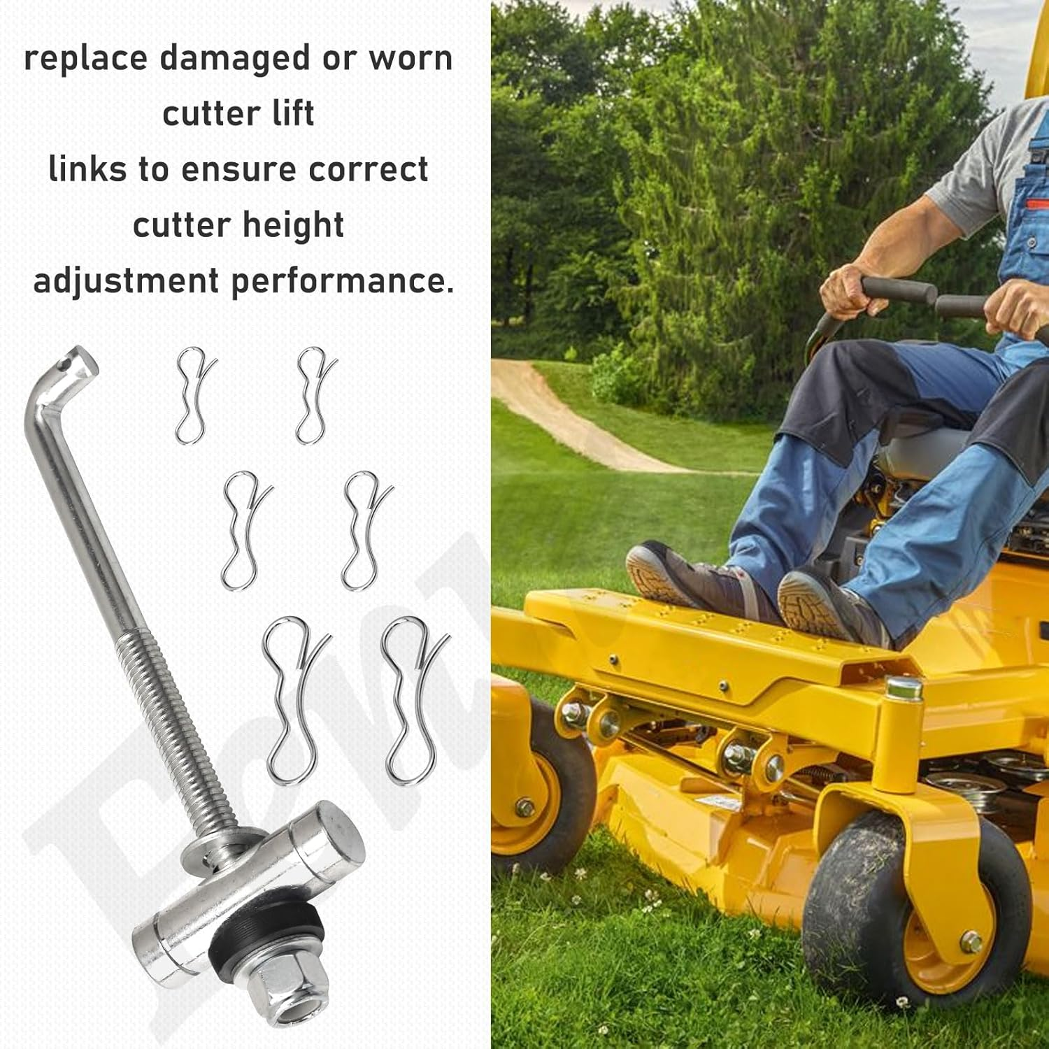 607912 Deck Lift Link Replacement Kit Compatible with Hustler Raptor Zero Raptor X, Raptor Xd Used on Older Raptor Sd 607093, 605114, 767954, 086660 Zero Turn Mowers image number 3