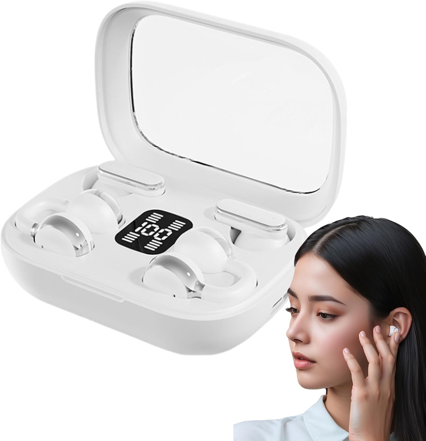 Euyehn Wireless Earbuds - Wireless Earbuds Earphones In-Ear Earbuds,Waterproof Sport Headphone LED Display Long Playtime Electronic Accessories for Workouts Meeting Gym