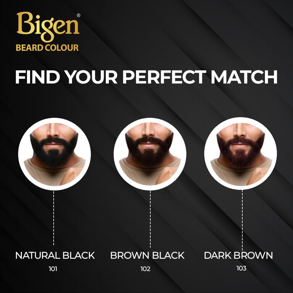 Bigen Men'S Beard Colour, B101 Natural Black, No Ammonia (Big Size 40G+40G)