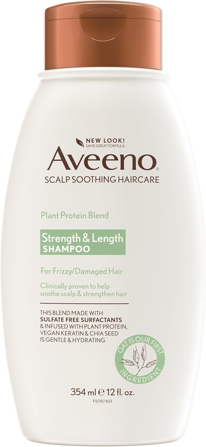 Aveeno Strength & Length Plant Protein Blend Shampoo, Vegan Formula for Strong Healthy-Looking Hair, White, 12 Fl Oz image number 5