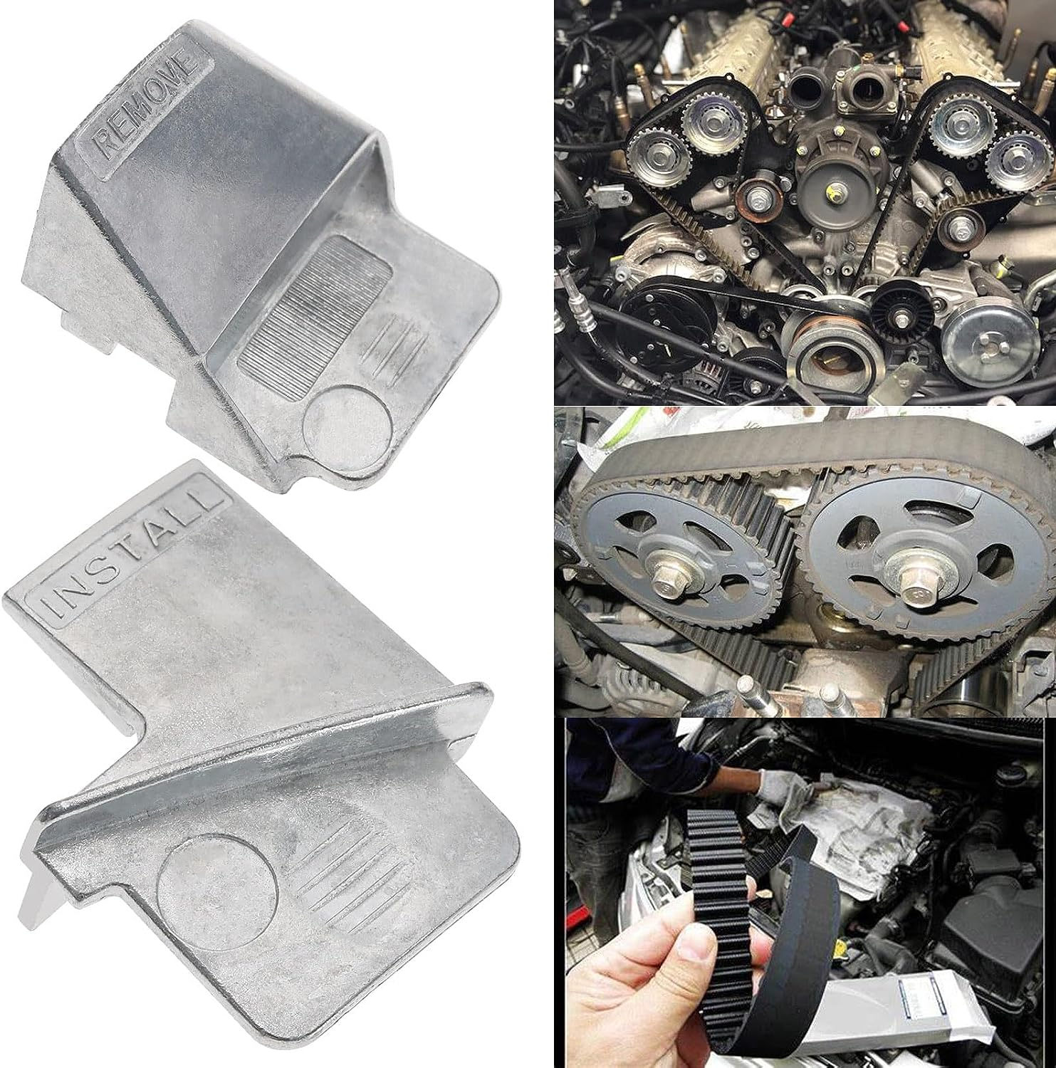 Emsea 2PCS Stretch Belt Remover Installer Tool Set Metal Stretch Belt Mate Kit Ribbed Drive Belt Removal/Installation Aid Tool for Belts on Trucks Cars image number 3