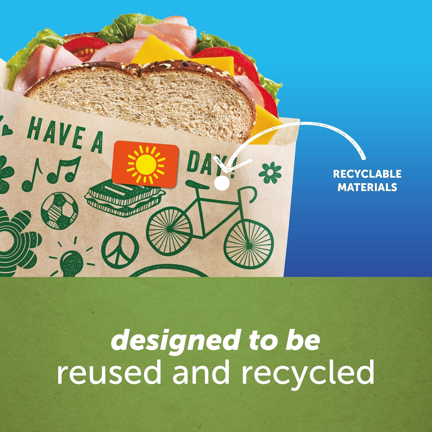 Ziploc Paper Sandwich & Snack Bags, Recyclable & Sealable with Fun Designs, 50 Count, Pack of 3 (150 Total Bags) image number 6