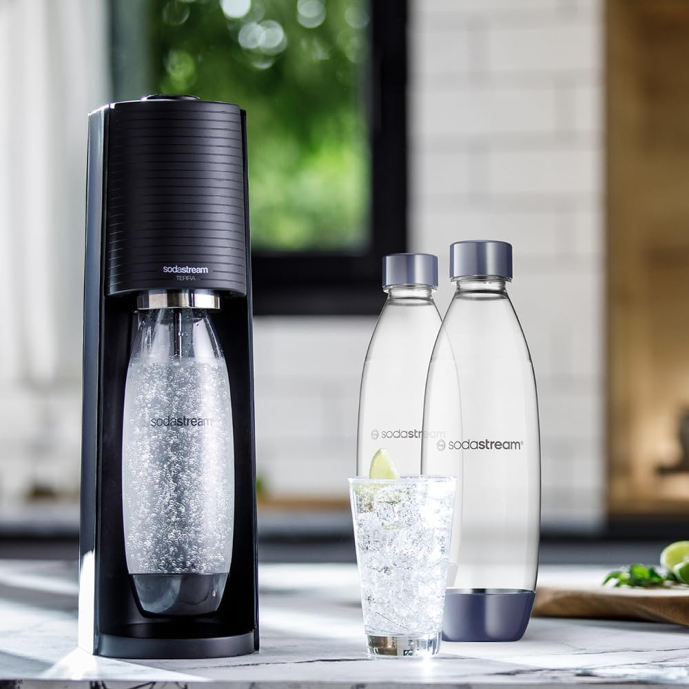 Sodastream, 2 Individual Dishwasher Safe Bottles for Duo, Terra, E-Terra, Art, Gaia, Dark Blue image number 4