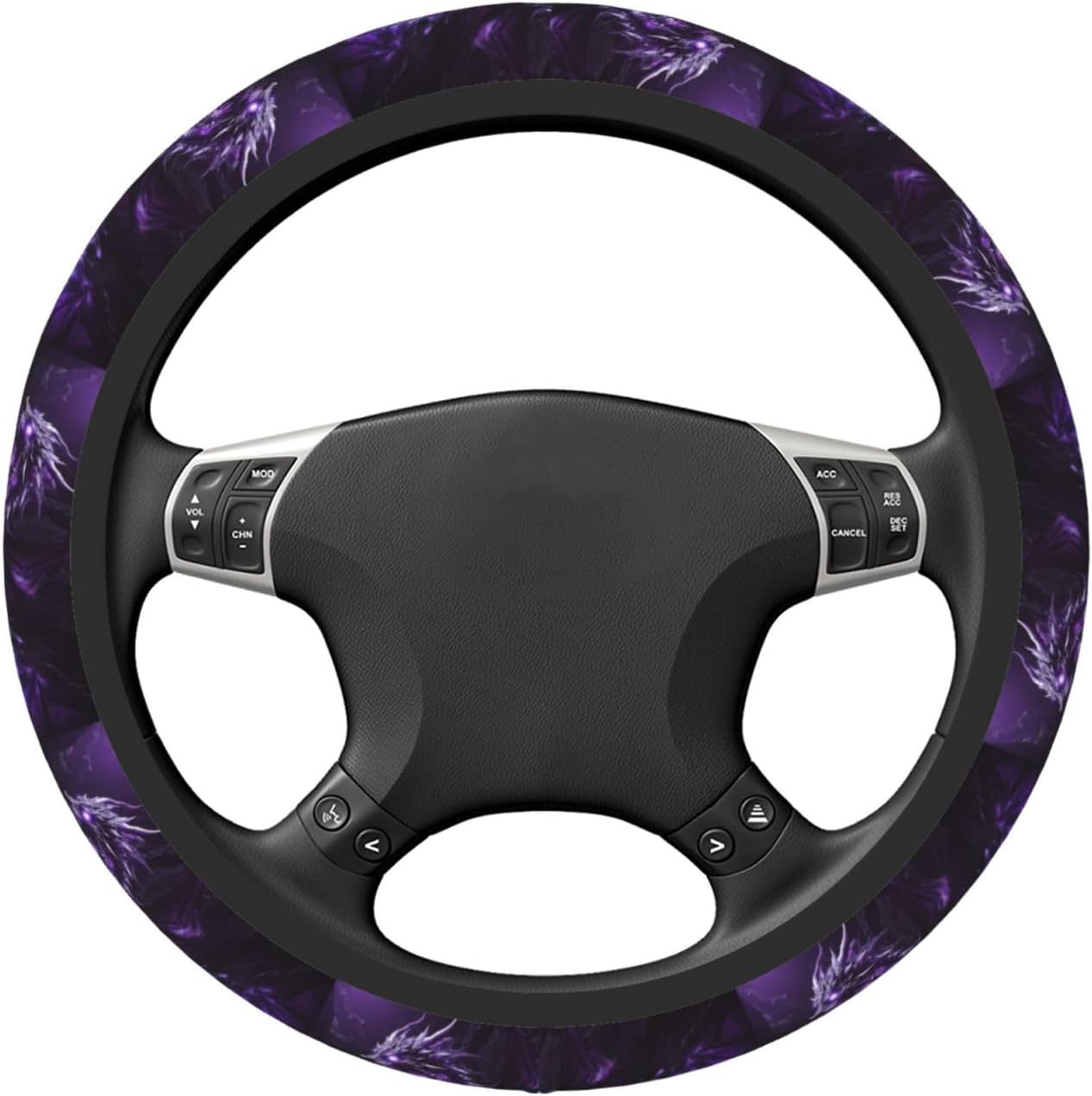 Dragon with Purple Color Steering Wheel Covers,Anti Slip Sweat Absorption Elasticity Car Accessories Steering Wheel Protector Universal 15 Inch for SUV Sedan Vans Trucks - 26 image number 6