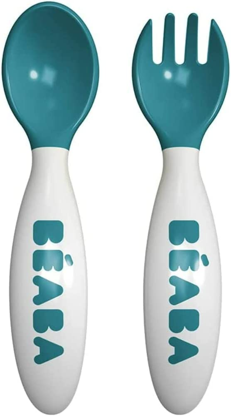 B&Eacute;ABA Set of 2Nd Age Training Fork and Spoon Blue