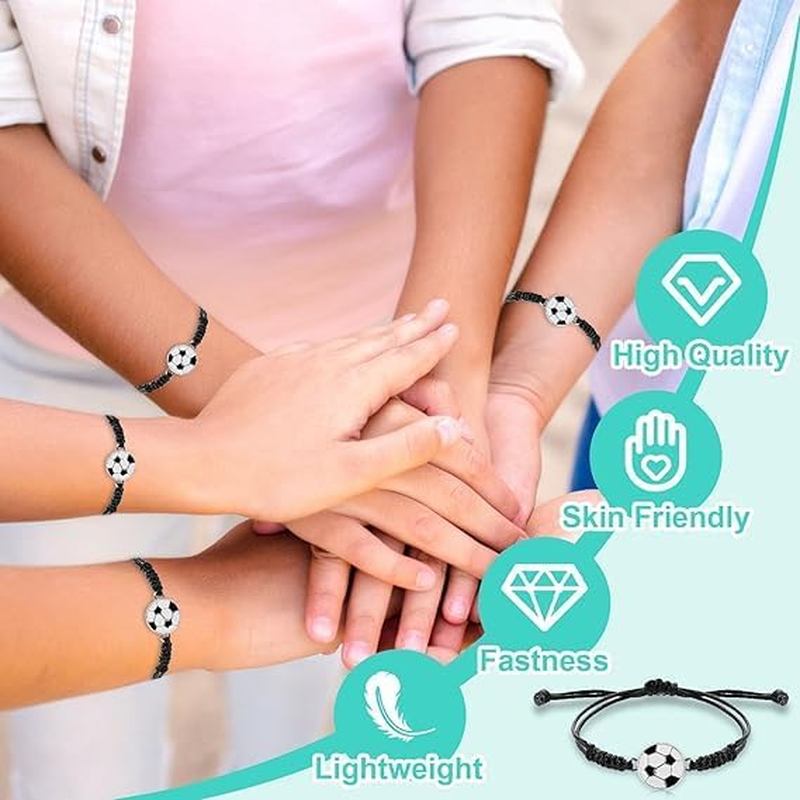 Soccer Bracelet and Ball Key Chains, Football Jewelry, Adjustable Unisex Paracord Bracelets - Soccer Gifts image number 3