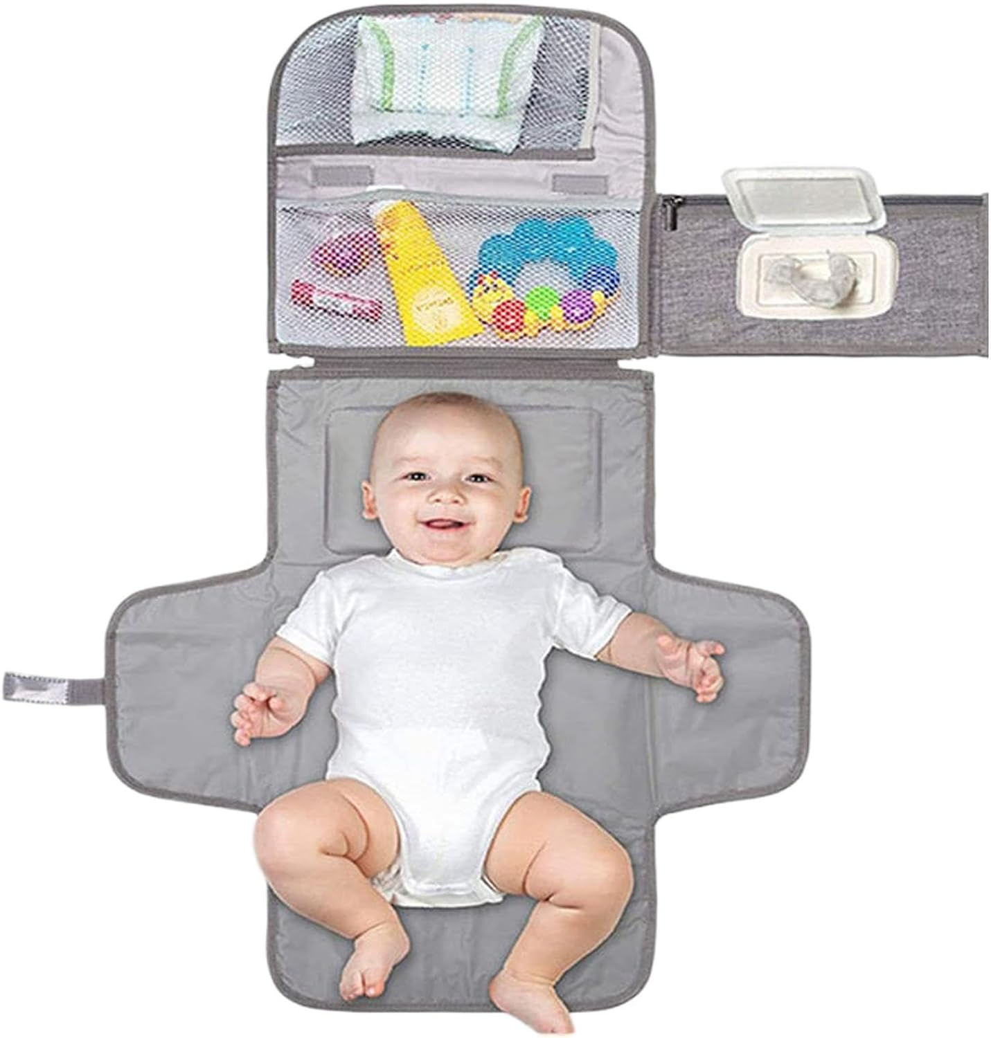 Diaper Change Pad,Outdoor Folding Diaper Changing Pad with Multiple Pockets | Portable Waterproof Diaper Pad, Multi-Functional Changing Station for Traveling image number 2