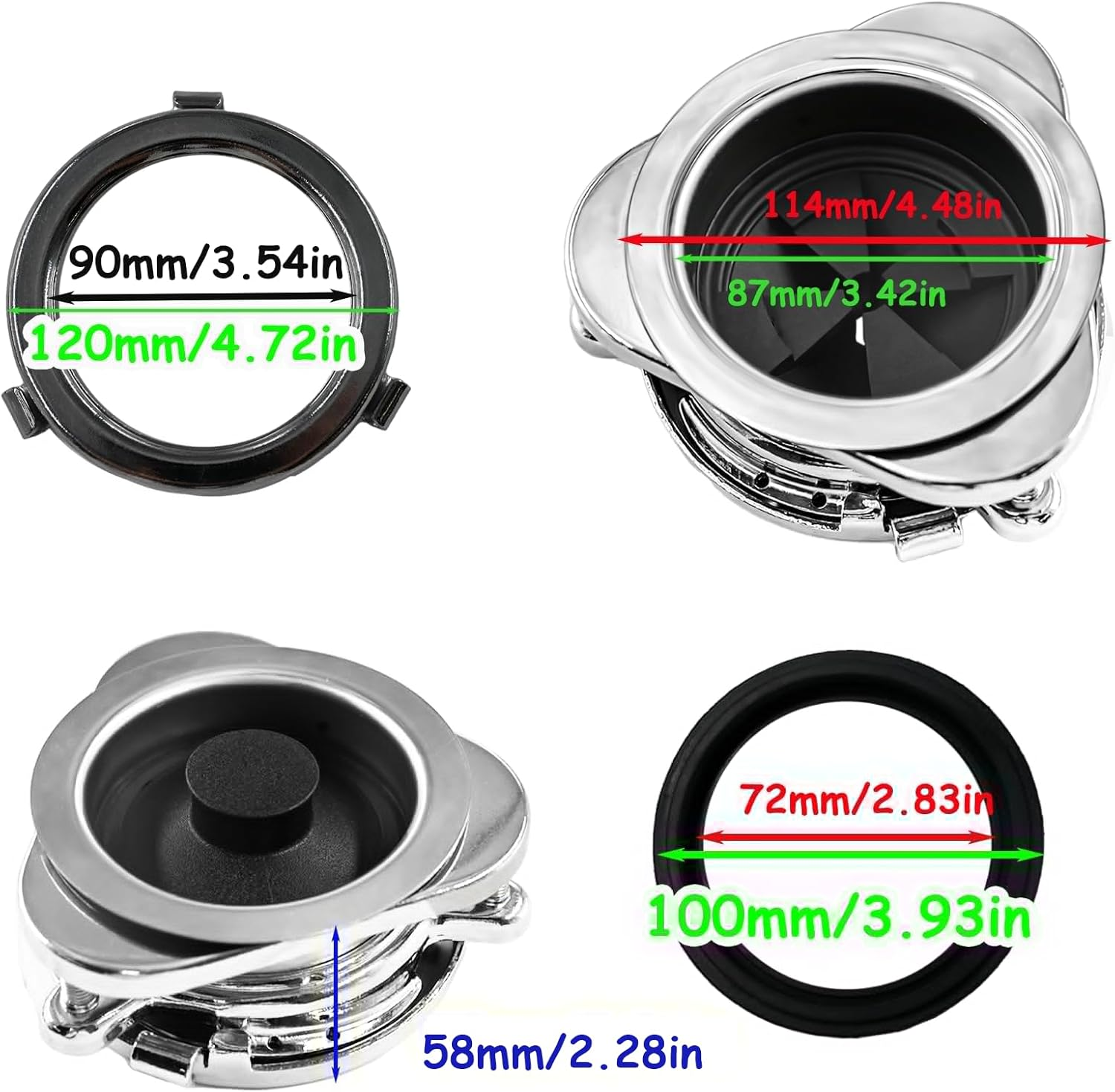 Garbage Disposal Flange Kit and Stopper for Insinkerator,3 Bolt Mount Stainless Steel Kitchen Sink Flange Parts with Stopper Compatible with Insinkerator Models Garbage Disposal image number 1