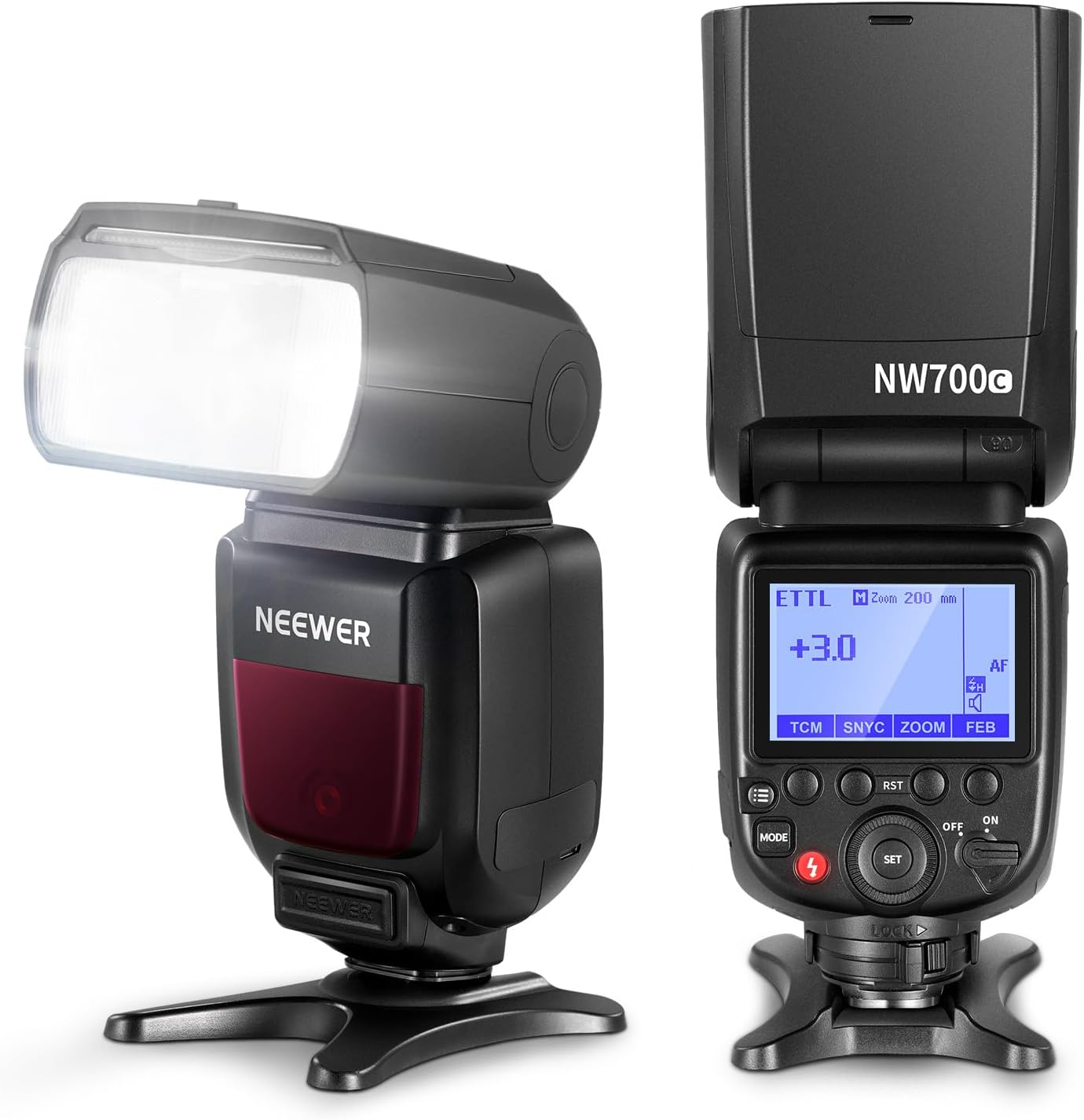 NEEWER NW700-C TTL Flash Speedlite Compatible with Canon DSLR Cameras,1/8000S High Speed Sync,1/1-1/256 Output,Tcm Function,230 Full Power Flash,0.1-2.7S Fast Recycling,Batteries Not Included