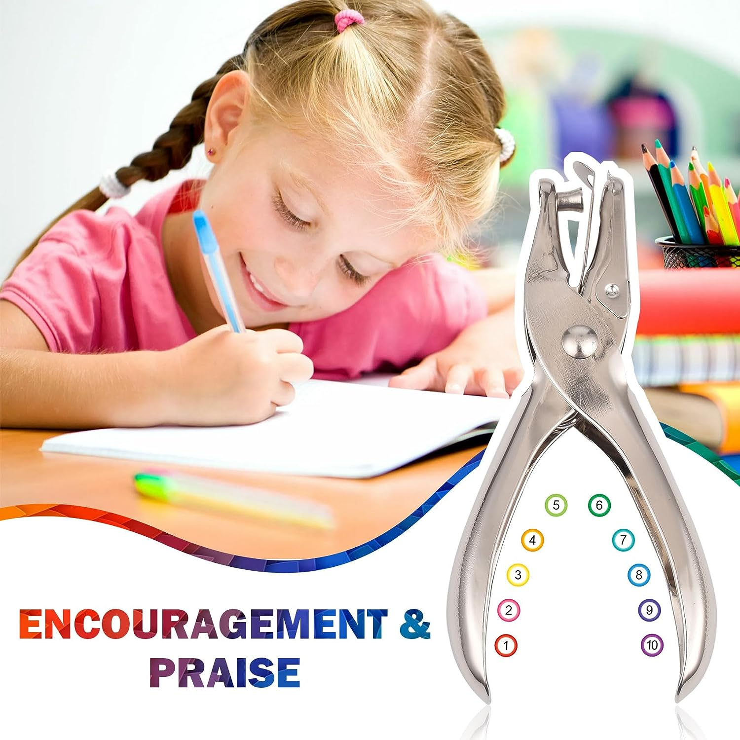 Reward Punch Cards, Classroom Incentives Behavior Punch Cards with Single Hole Puncher, 120Pcs Loyalty Punch Cards for Small Business, Special Education School Supplies Rewards for Kids image number 6