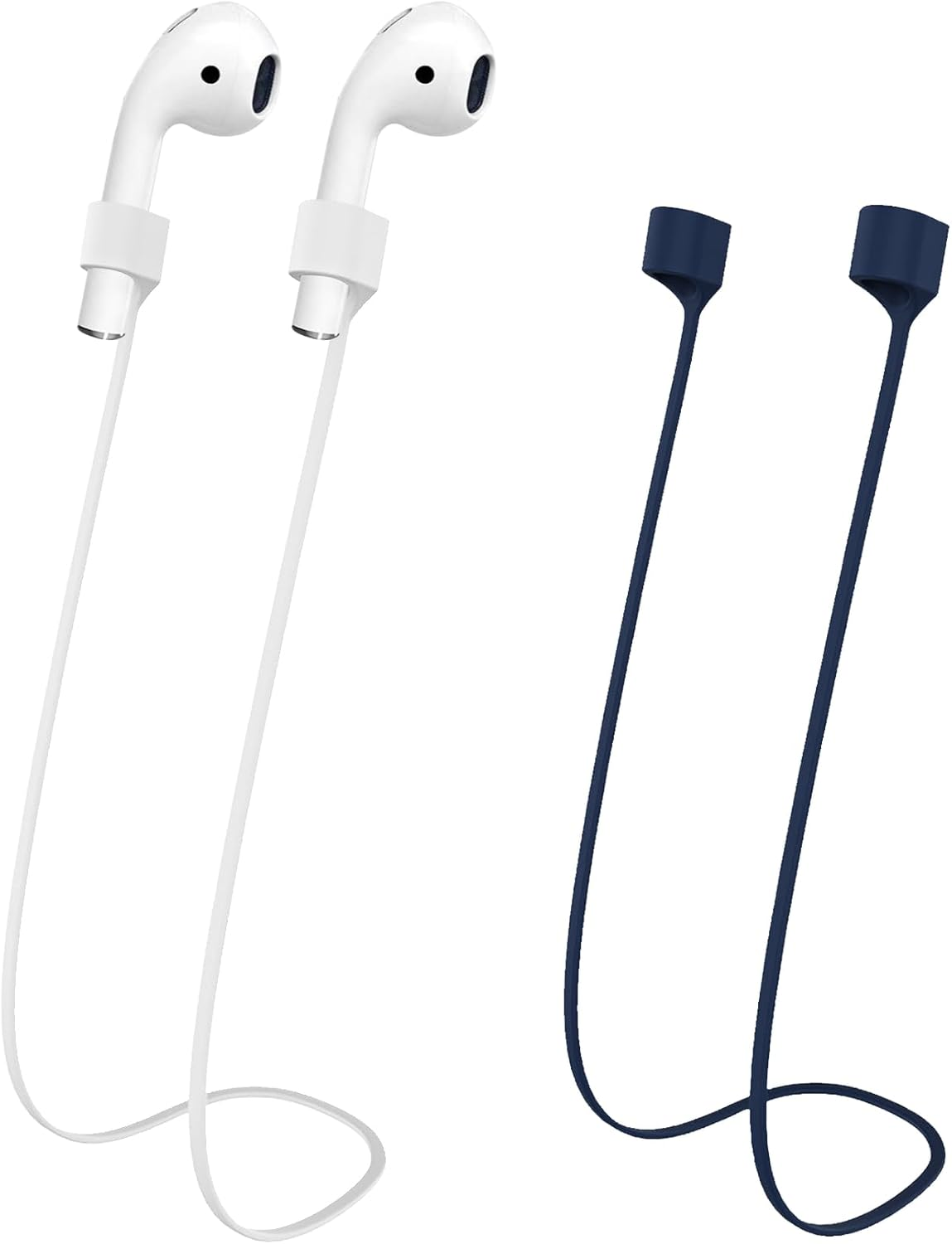 Magnetic Anti-Lost Straps for Airpods,Colorful Soft Silicone Sports Lanyard, Neck Rope Cord。2Pack