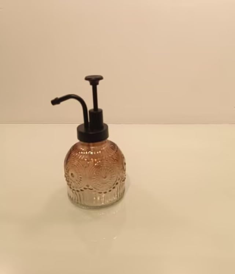 Vintage Soap Dispenser for Kitchen and Bathroom Countertop Cute Soap Dispenser with Smooth Action Pump (Brown)