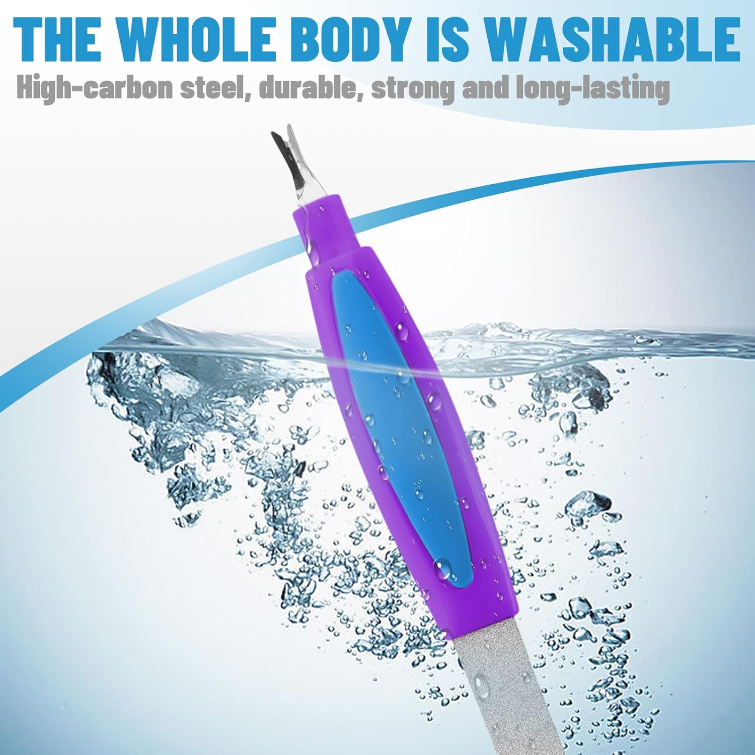 Nail Files, Steel Nail File for Thick Nails, Ingrown Nails, Fungal Nails, Metal Nail File, Dual-Ended Toenail Lifter for Natural Nail Care, with a Double-Headed Cuticle Pusher image number 2