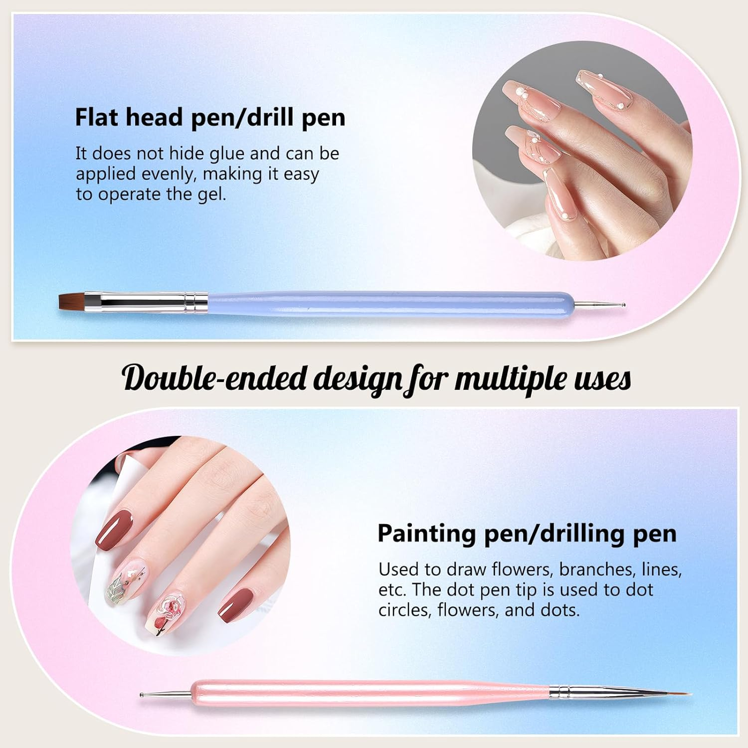 11 Nail Brush Set,Geeric Nail Art Brushes Kit Nail Art Liner Brush Dotting Pens Nail Extension Gel Builder Brush Nail Art Design Pen Painting Tools for Salon DIY Home Manicure Beginner Nail Technician image number 6