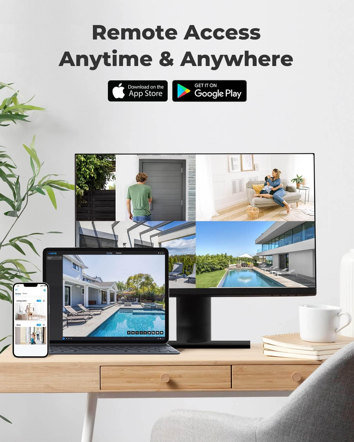 Reolink 5MP Outdoor Security Camera, Smart Human/Vehicle Detection Work with Google Assistant Poe IP Camera, 256GB Microsd Storage for 24/7 Recording(Not Included), RLC-510A image number 2