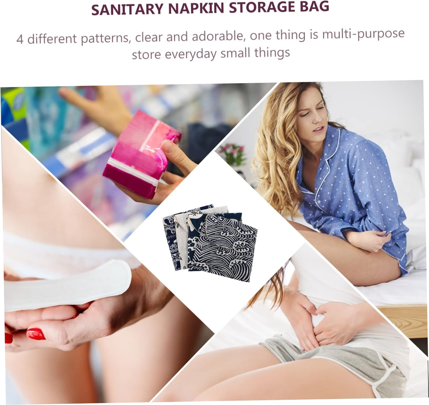 FOMIYES 12Pcs Sanitary Napkin Bags Travel Menstrual Pad Pouches Change Bags for Toilet Use Lovely for Sanitary Napkin Storage image number 5