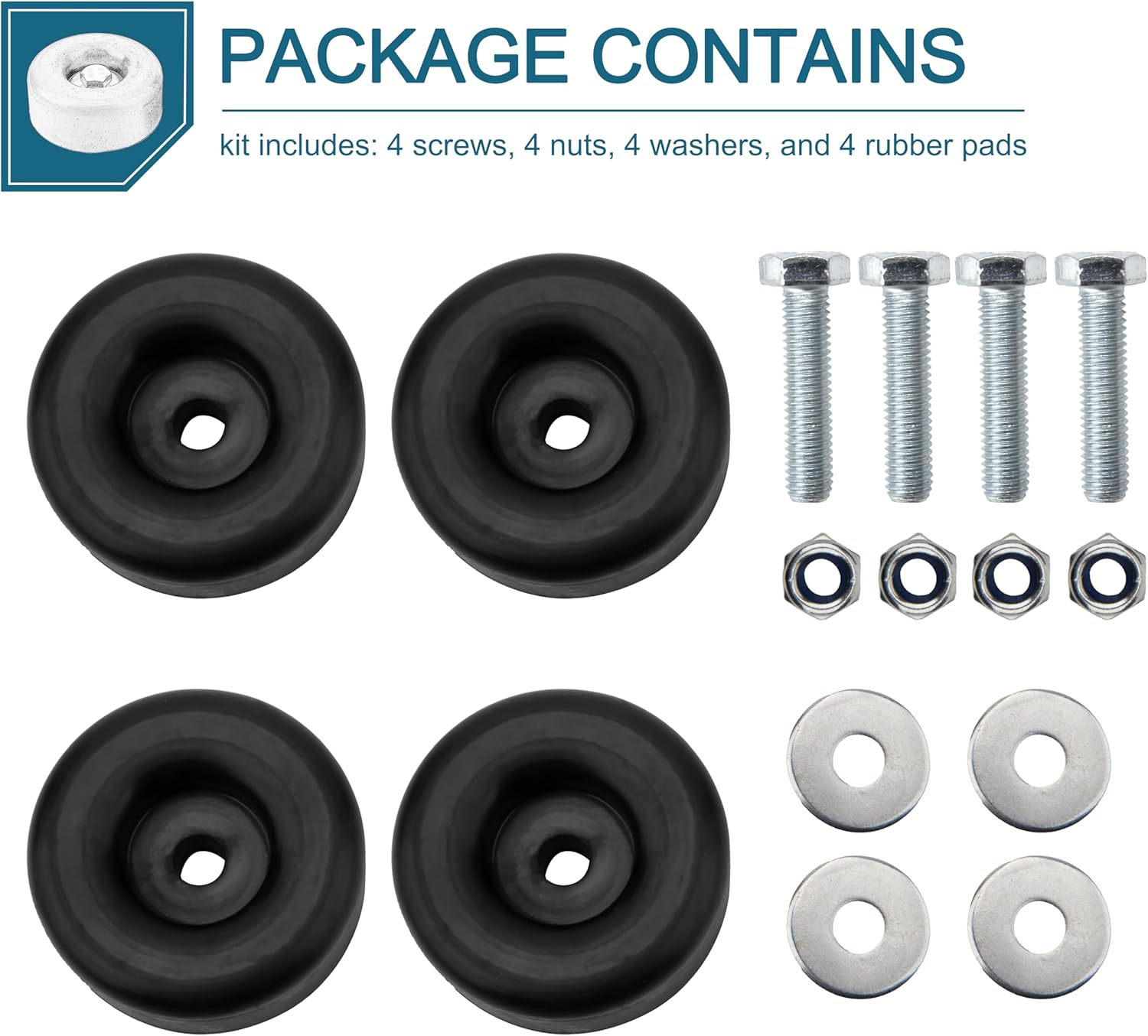 Round Rubber Trailer Bumpers, 2.5 Inches, Door Ramp Stop with Hardware, 4 Pack image number 1