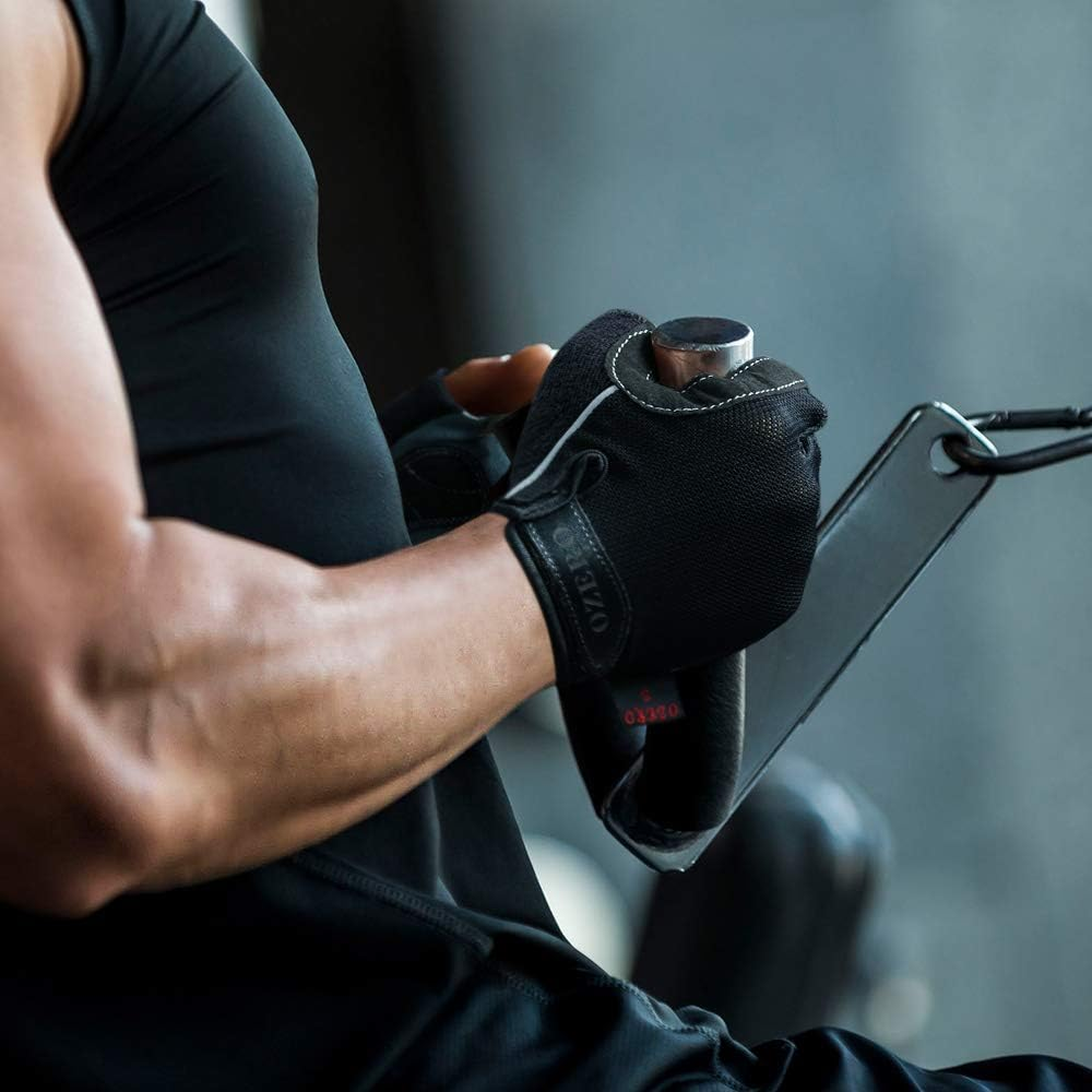 OZERO Fingerless Cycling Gloves for Men Women Silicone Anti-Slip and Shock-Absorbing Mountain Bike Gloves, Breathable Half Finger Gym Glove for MTB, Workout, Riding, Motorcycles image number 5