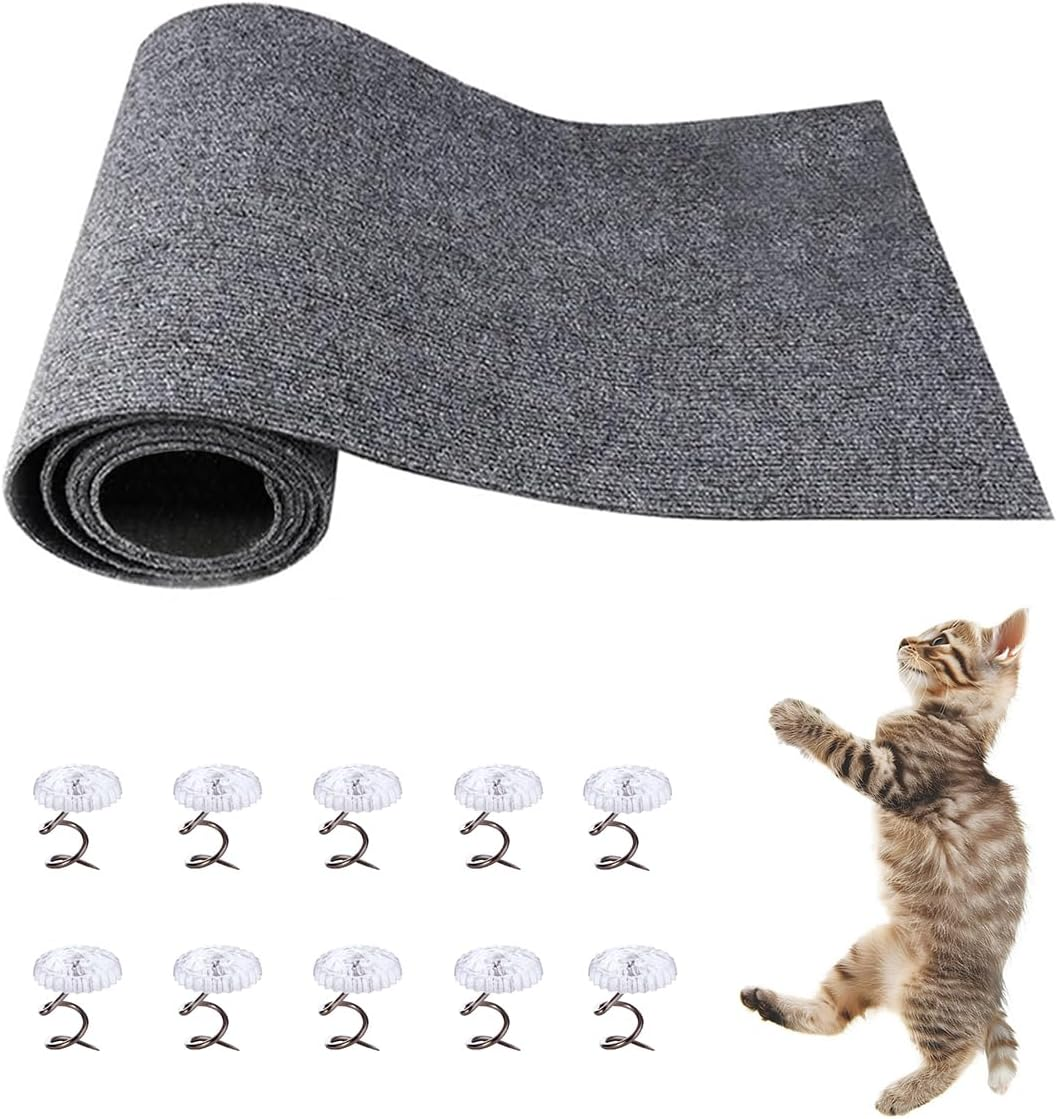 Self-Adhesive Scratching Mat, Cats, Scratching Boards Cat Wall Cat Scratching Boards, DIY Cut to Size, Cat Scratching Mat, Cat Sofa, Cat Wall 30 X 100 Cm, Climbing Cat Scratcher (Dark Grey) image number 6