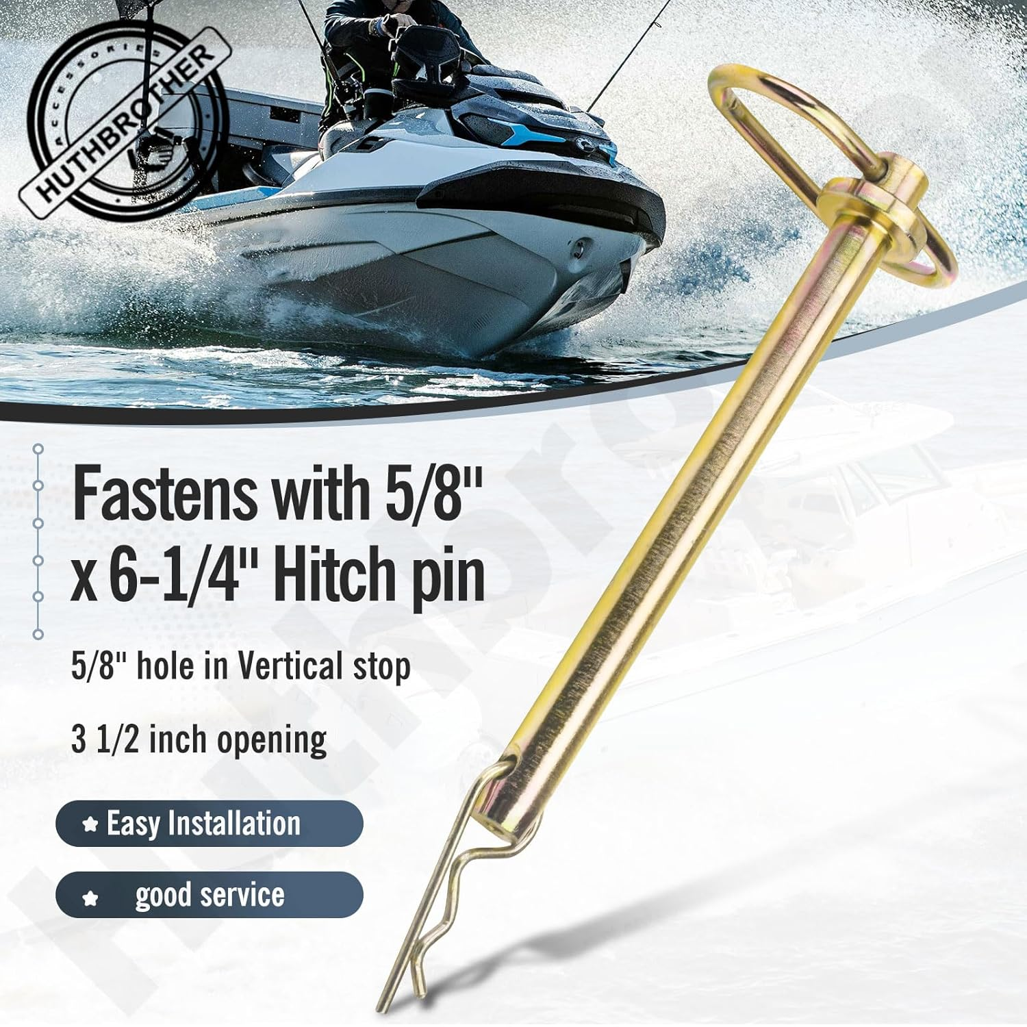 Huthbrother Bow Stops PWC-5A Trailer Bumper W/Hitch Compatible with Jet Ski Ski Doo, Waver Runner, Pwc,Replace 5801632 BY6105