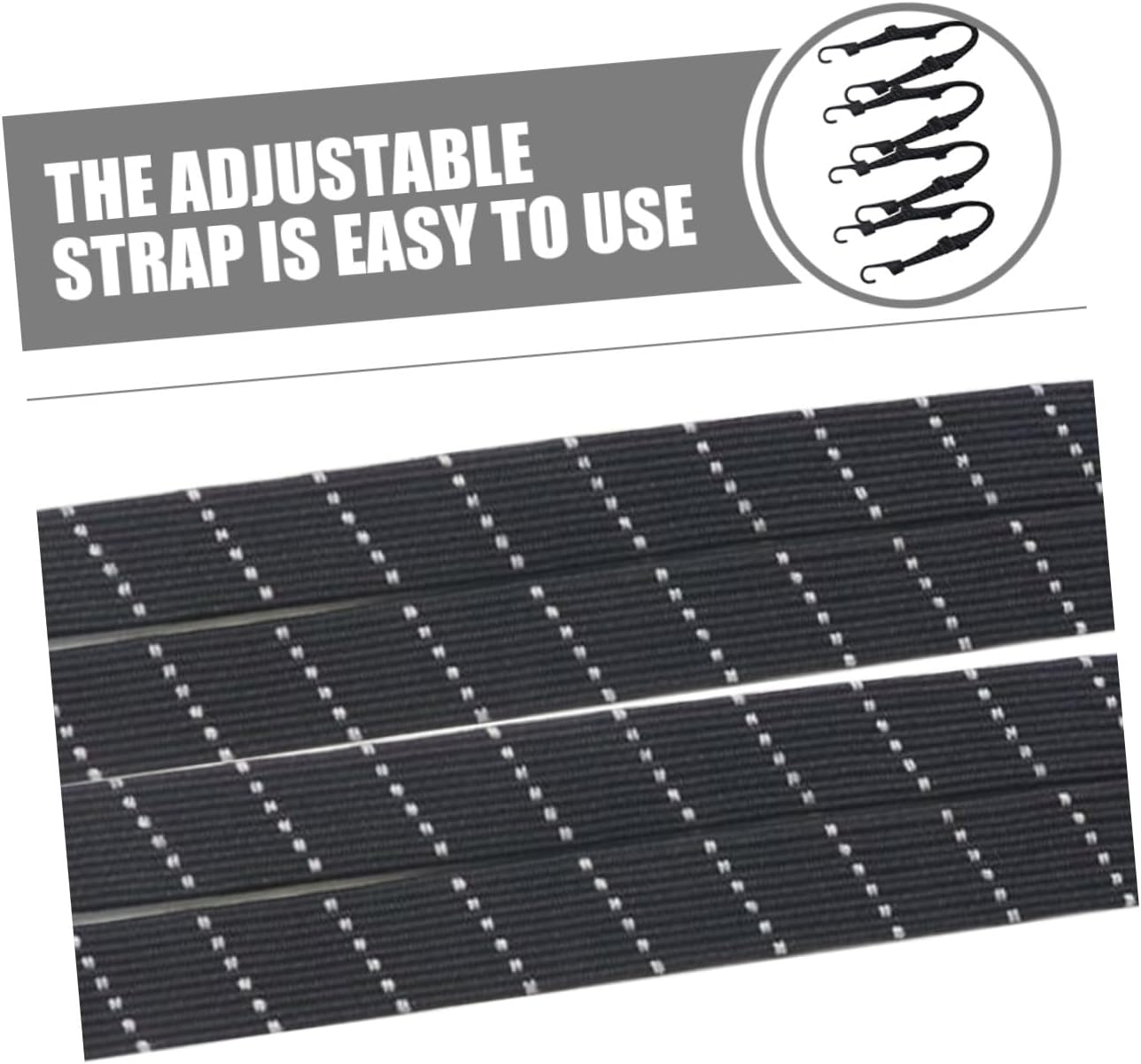 HORIALENCE 4Pcs Adjustable Straps Nylon Cord Hook Bike Cargo Binding Belt Heavy Duty Elastic Luggage Fixing Strap for Riding and Travel Use image number 6