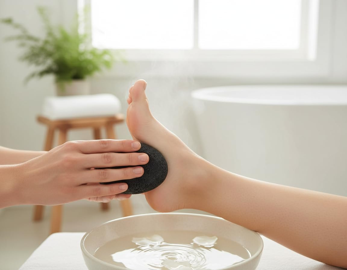 Pumice Stone for Feet - Black Natural Lava Stone Callus Remover, Foot Exfoliation, Hand Scrub, Pedicure Tool and Dry Skin Remover - Promotes Healthy Foot Care image number 6