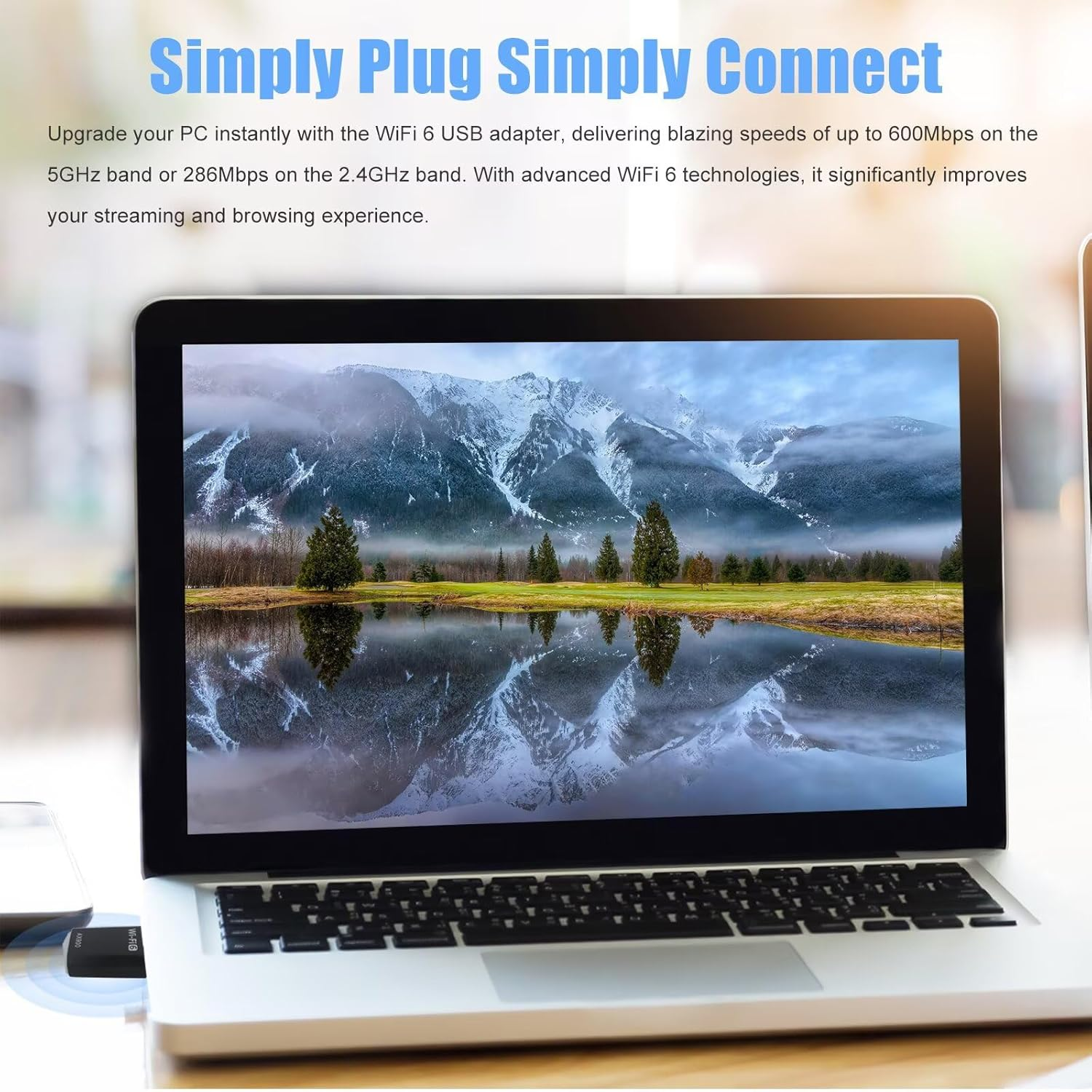 DOORYARD Mini AX900 Wifi 6 USB Wifi Adapter for PC Desktop Laptop, Dual Band Wifi Dongle 5Ghz 600Mbps + 2.4Ghz 286Mbps, USB 2.0 Computer Network Adapter for Windows 11/10/7, Wireless Internet Dongle image number 2