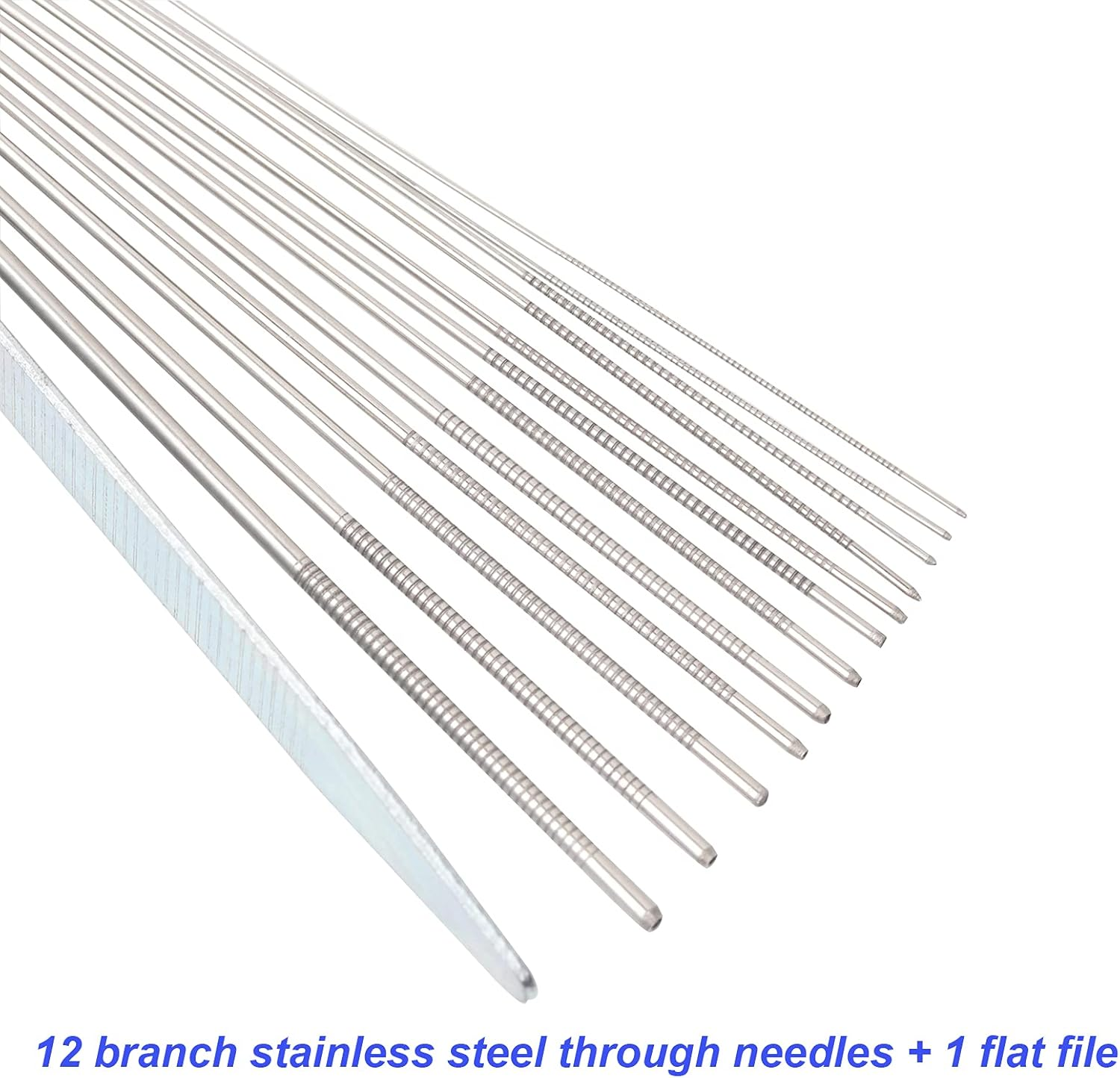 Herain Welding Tip Cleaner, Carb Carburetor Cleaner and Torch Nozzle Tip Cleaner Set for Cleaning Engine Carburetors, Gas Orifices, Sprinklers, Shower Heads(12 Wire Set plus a Flat File) (1) image number 1