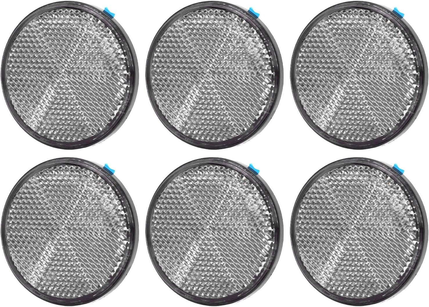 Premium Reflective round Safety Reflector, Truck Reflective Reflector 6Pcs 2.24In Self Adhesive for Mailboxes, Driveway, Tunnels, Post, Cars Trailer (White) - Red image number 4