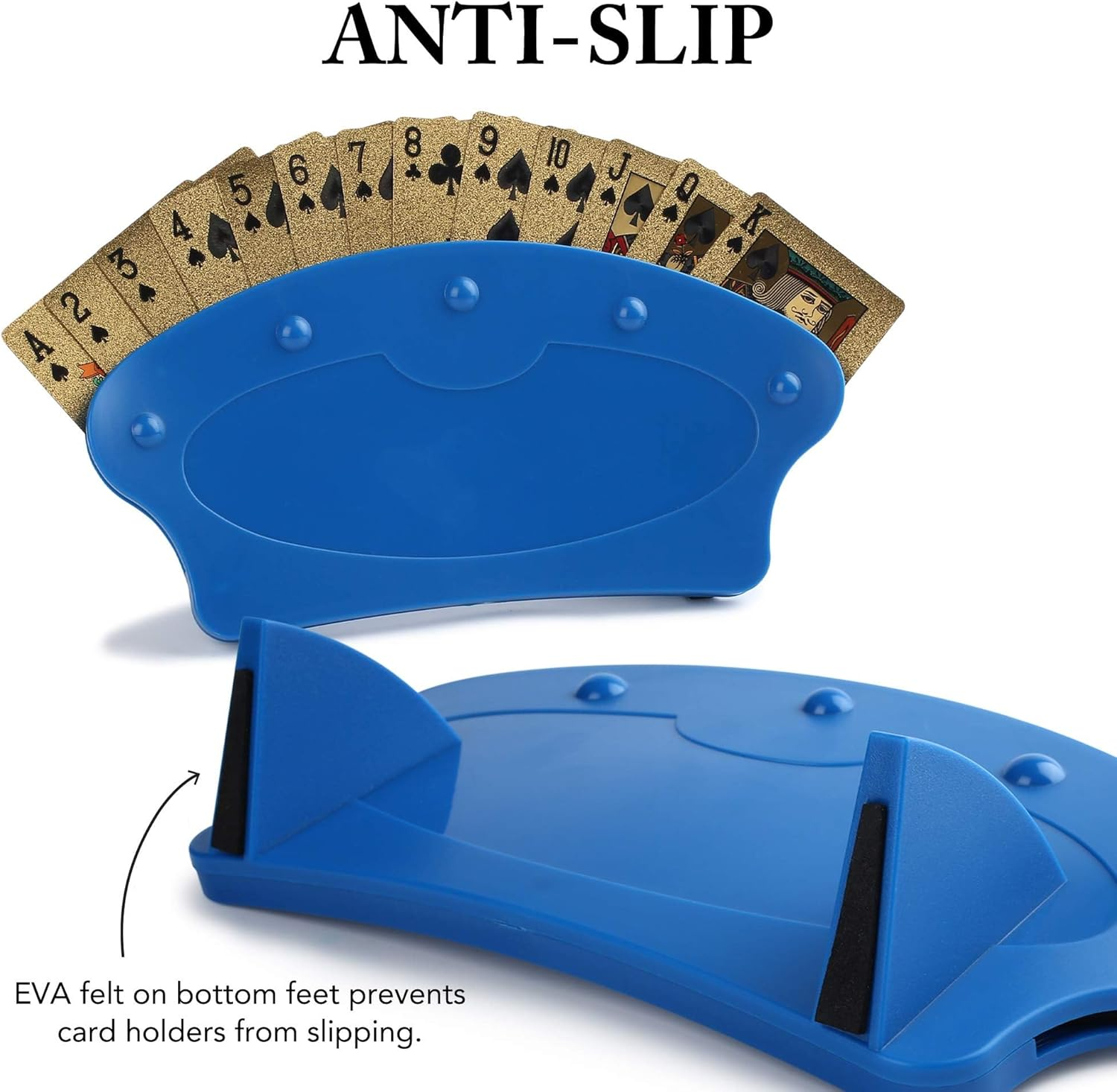 2 Pack Playing Card Holder for Adults Kids, Hands Free Card Holders for Playing Cards, Cards Organizer for Card Game Nights, Canasta, Poker Parties with Box image number 5