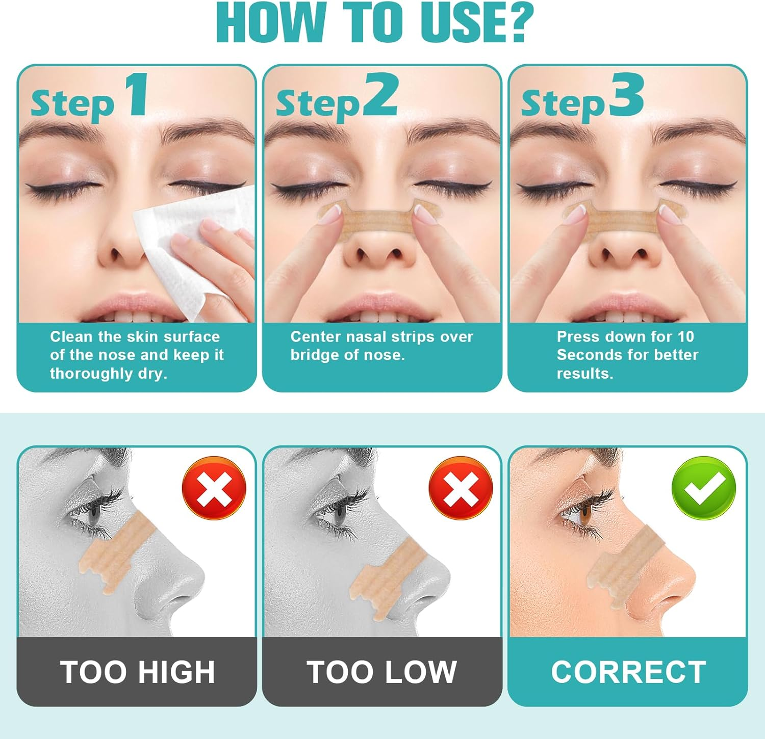 Nose Strips - Extra Strength Nasal Strips for Snoring, Breathing and Exercise - 50 Pack of Nose Tape for Sleeping image number 1