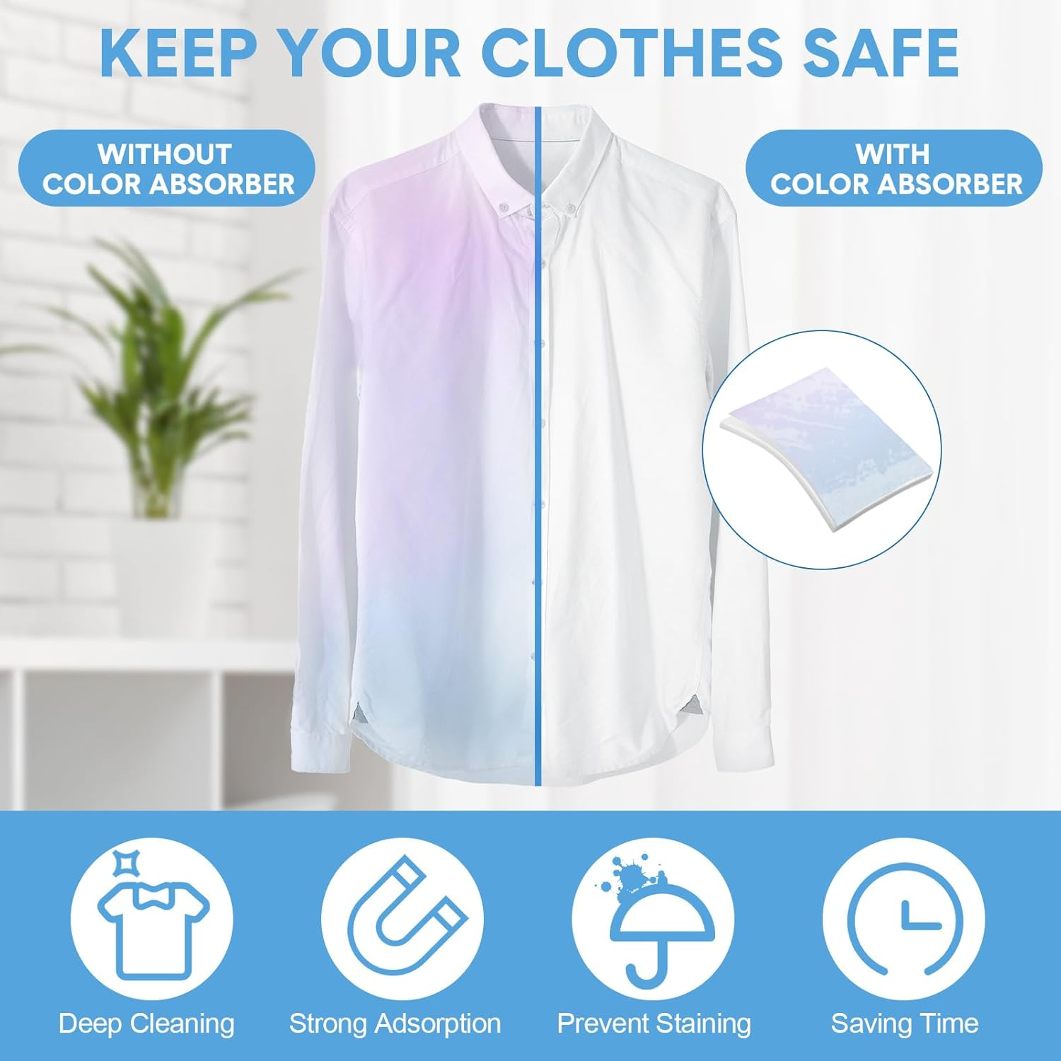 200 Pcs Count Color Absorber Laundry Sheets Color Dye Guard Sheets for Laundry Prevent Color Runs or Bleeds Fragrance Free Color Trapping Sheets for Home Apartment image number 4