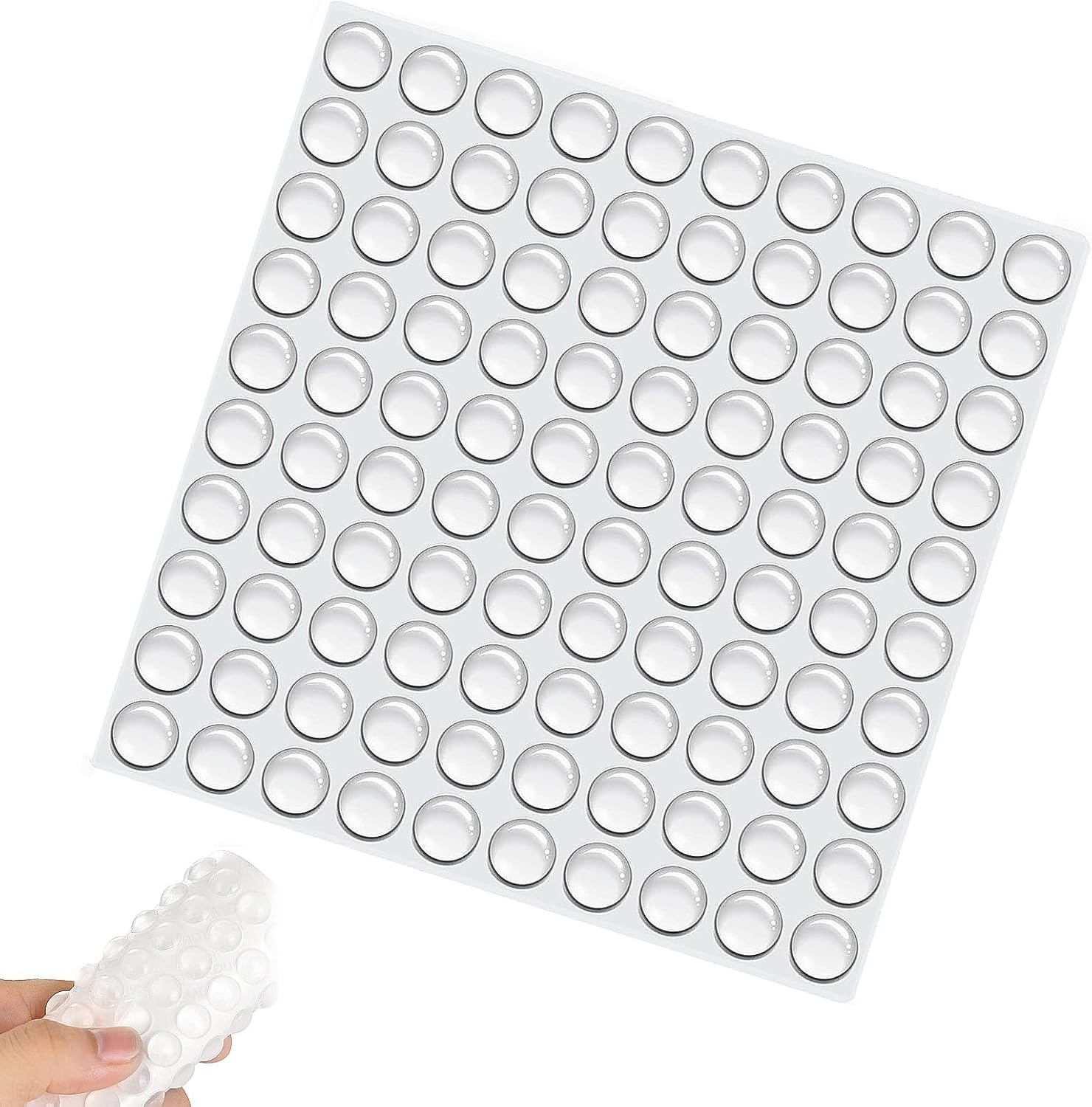 Pack of 100 Rubber Buffers, Self-Adhesive Door Buffers, Rubber Feet, Self-Adhesive Transparent Protective Buffers, Rubber Buffer Bumper Pads for Door Cabinets and Drawers (10 Mm)
