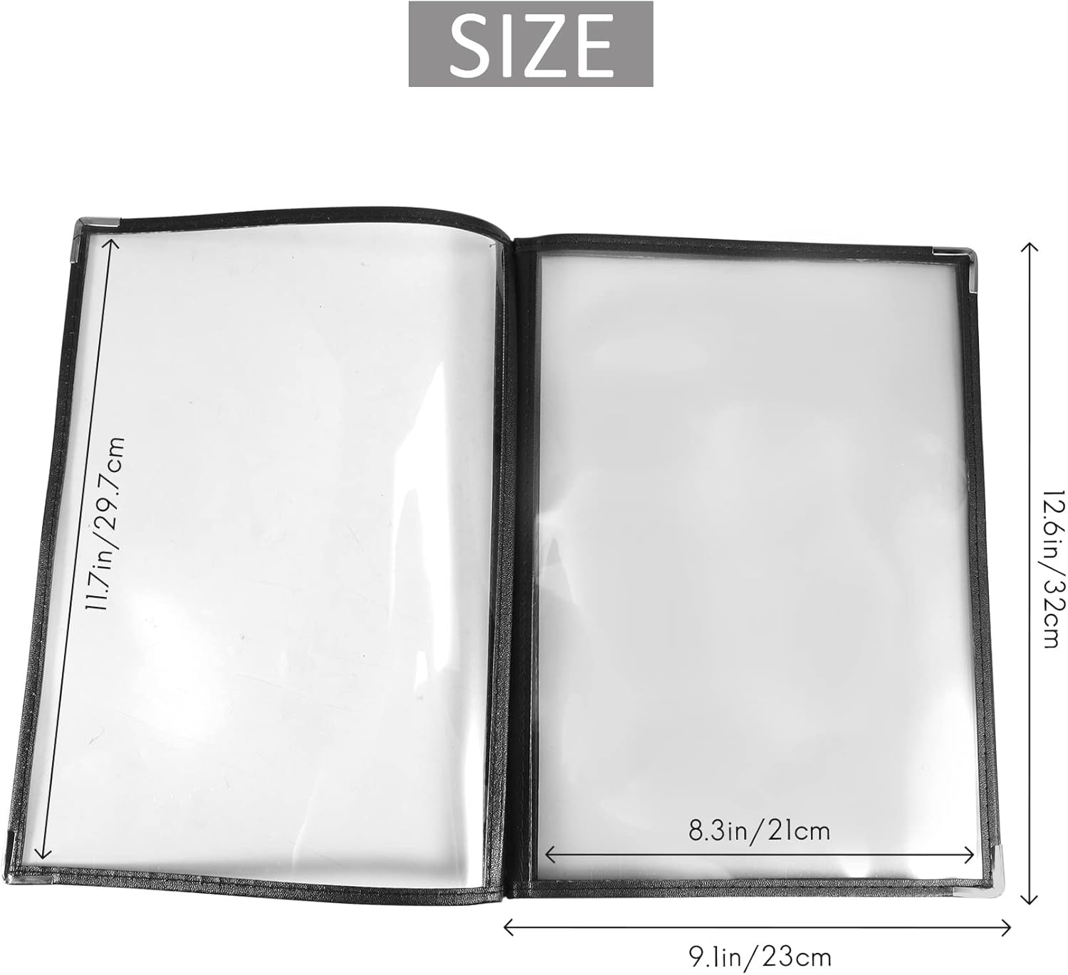 Pvcqjkd 2Pcs Transparent Restaurant Menu Covers for A4 Size Book Style Cafe Bar 4 Pages 8 View image number 5