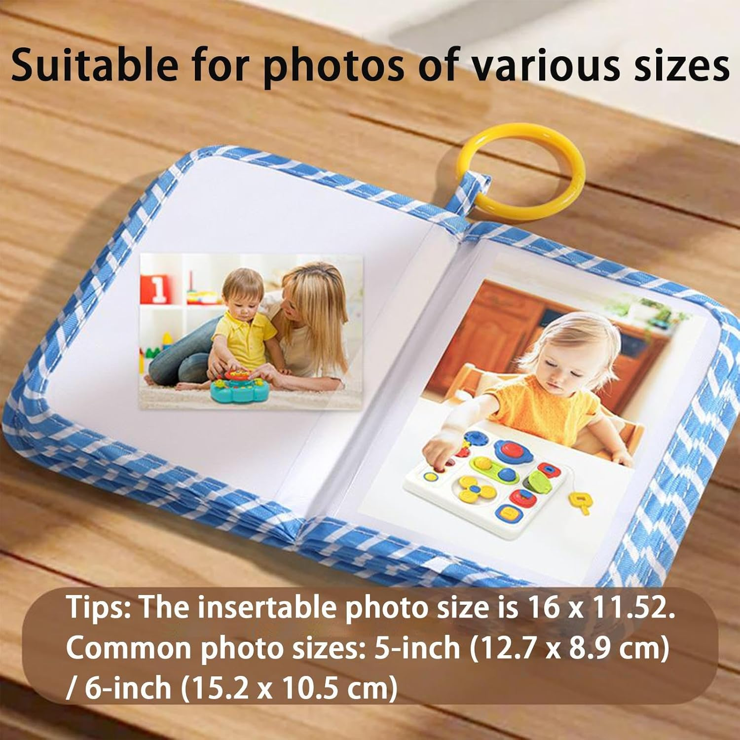 Baby'S First Photo Album - Babys First Photo Album Soft | Soft Cloth Souvenir with Mirror Memory Keeping Keepsake for Parents Memories Birthday Family Kids image number 1