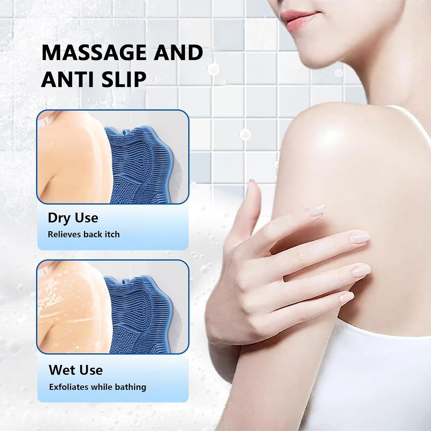 Foot Cleaner for Shower - Silicone Foot Scrub Mat with Non-Slip Suction Cups - Health & Household Pad for Post-Workout Pedicure Prep Home Spa Family Travel Bathtub image number 6