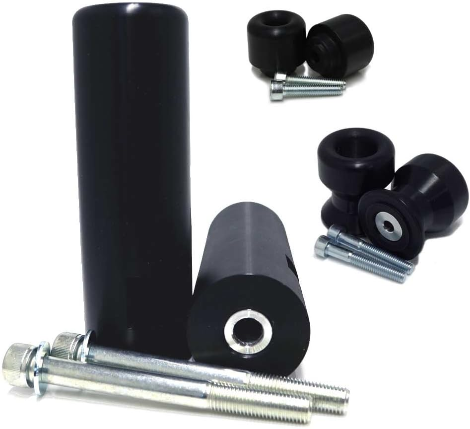 2015-2018 Yamaha YZF-R3 Black Complete No Cut Frame Slider Kit; Includes: No Cut Frame Sliders Swing Arm Spools and Bar Ends - 755-6129 - Made in the USA
