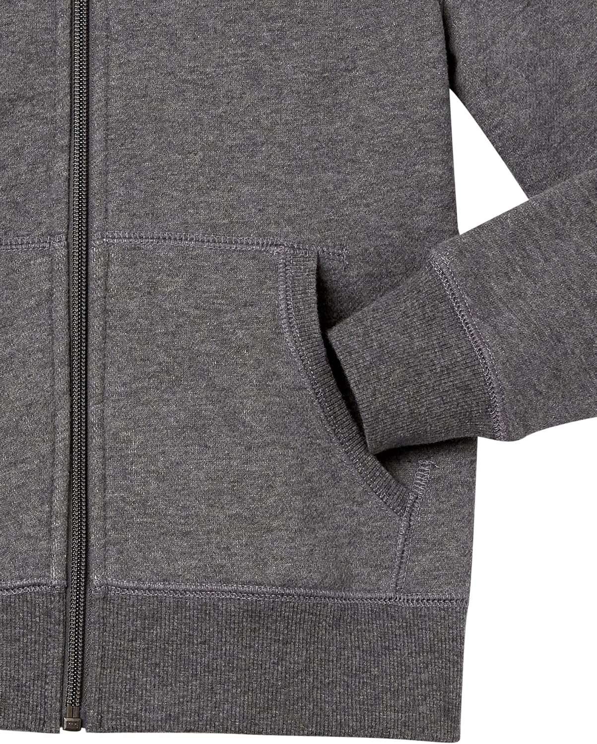 Amazon Essentials Boys' Fleece Zip-Up Hoodie Sweatshirt, Charcoal/Grey Heather, Medium image number 1